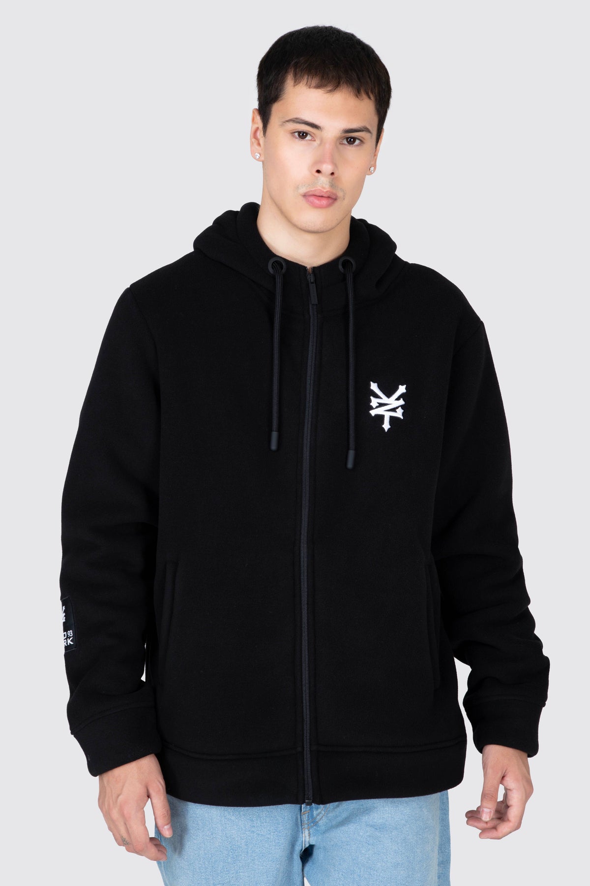 Poleron Zip Polar Stencil Negro Zoo York