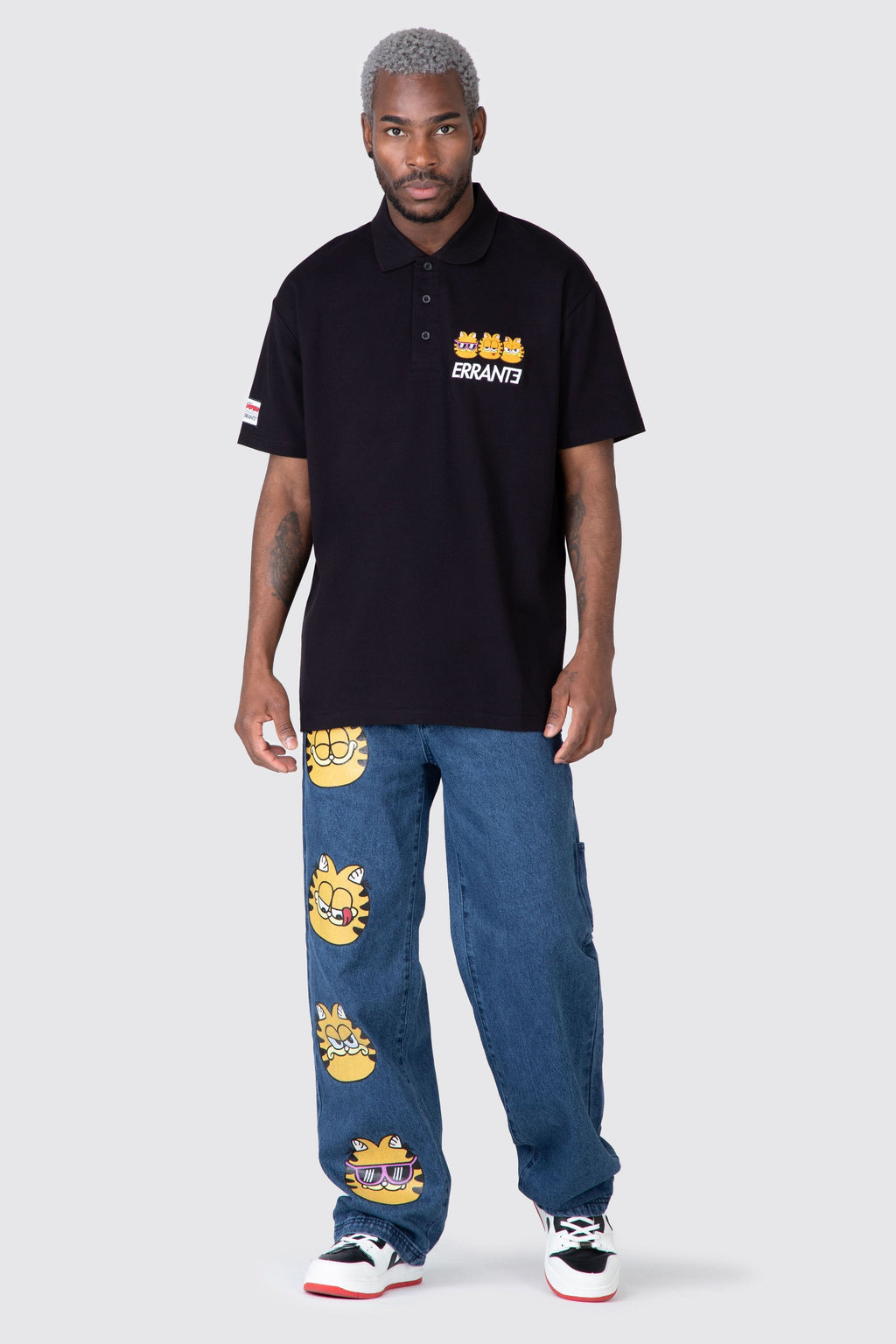 Polera M/C Pique Garfield Triple Ego Negro ERRANTE 