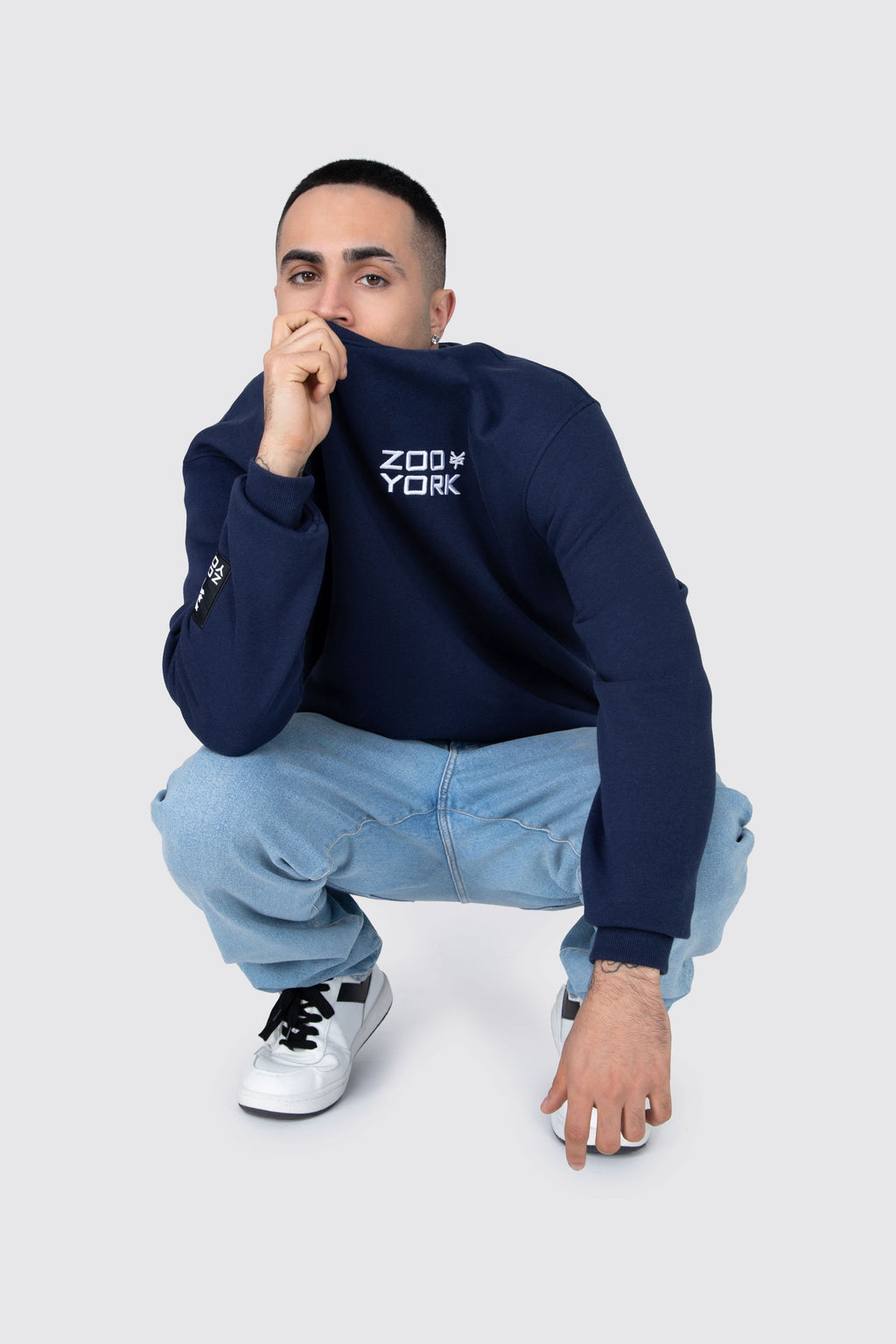 Poleron Crew Neck Original Flow Azul Zoo York 