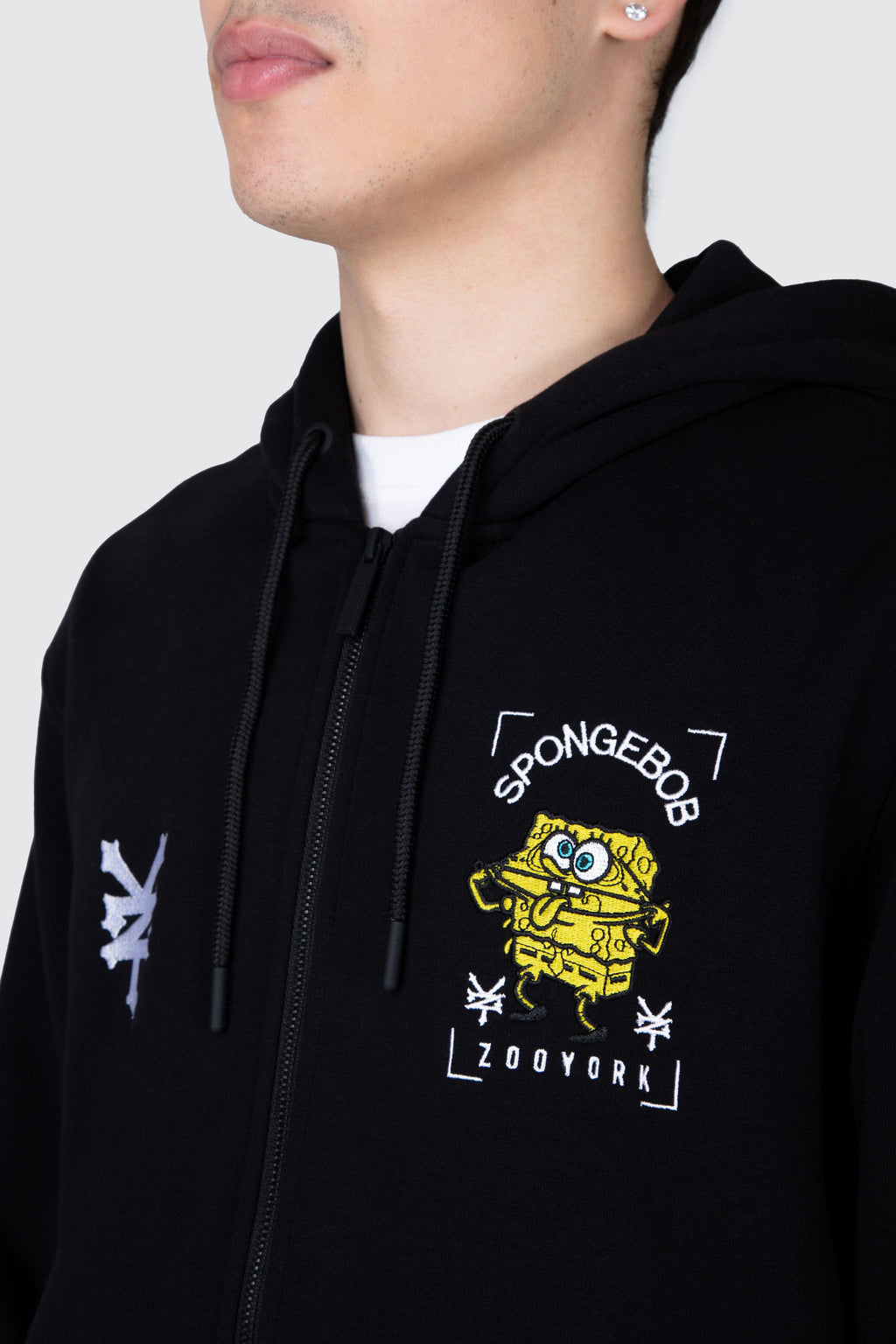 Poleron Zip Bob Esponja Border Block Negro Zoo York