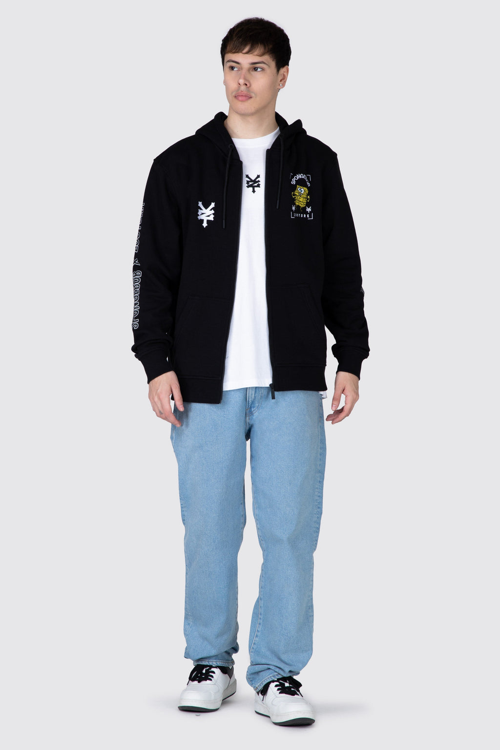 Poleron Zip Bob Esponja Border Block Negro Zoo York