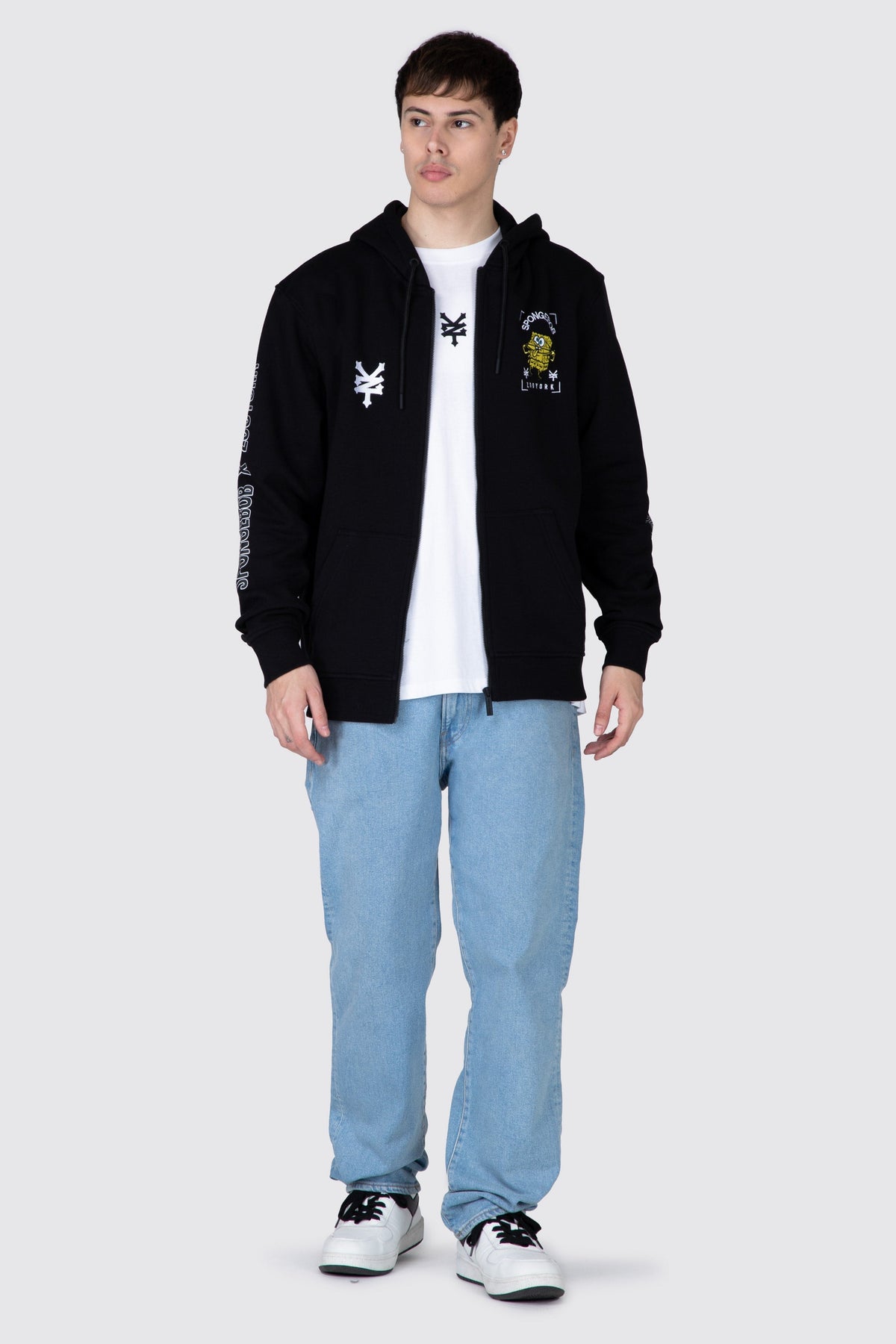 Poleron Zip Bob Esponja Border Block Negro Zoo York