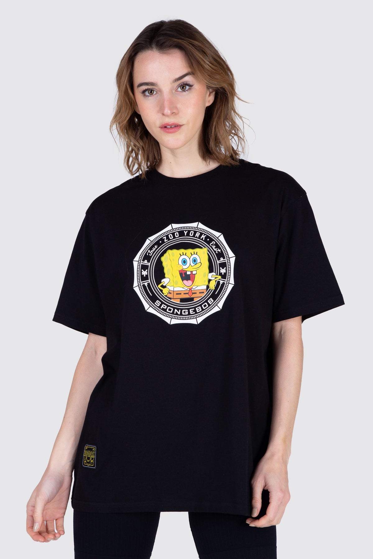 Polera M/C Bob Esponja East River Negro Zoo York