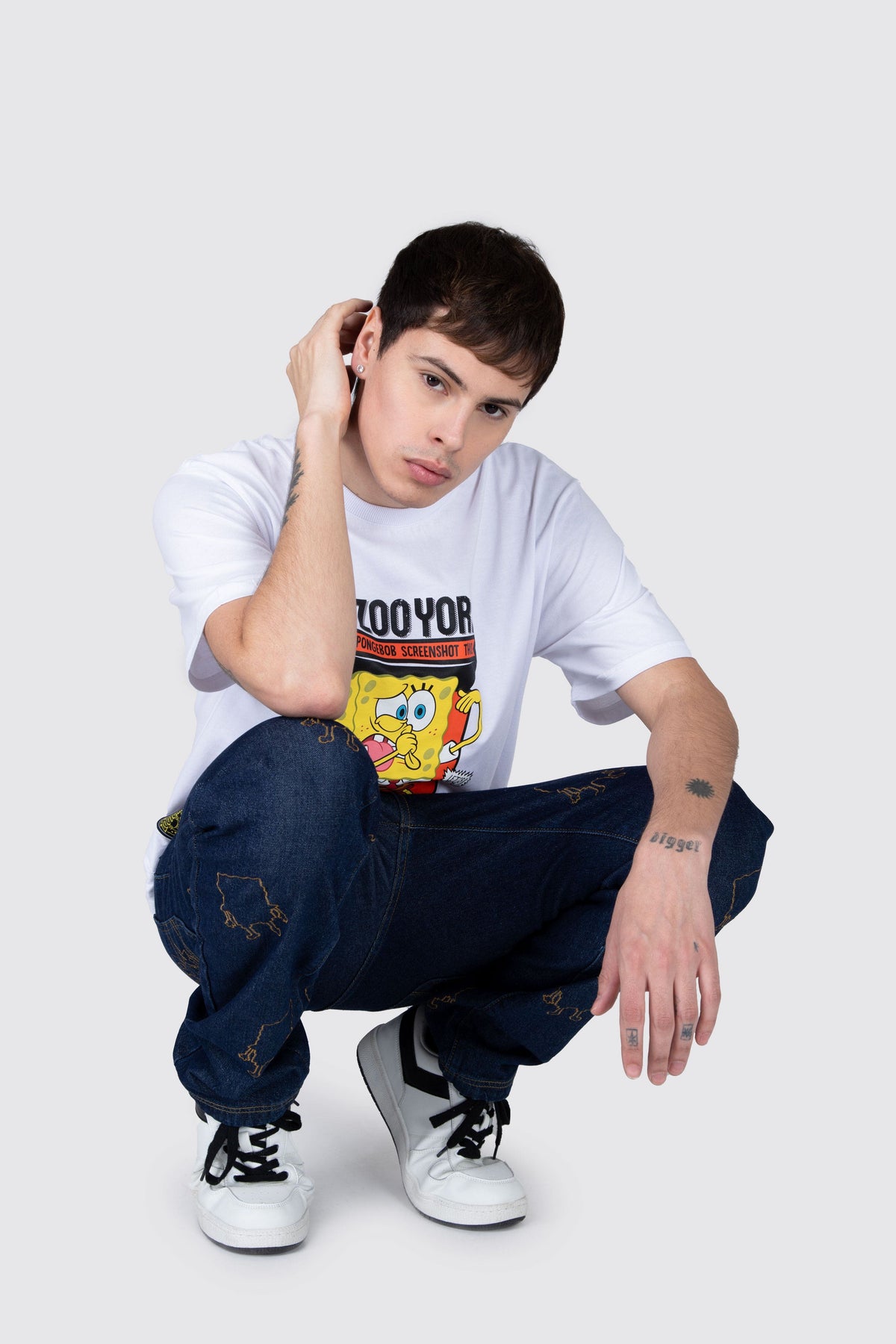 Polera M/C Bob Esponja Squeeze Blanco Zoo York