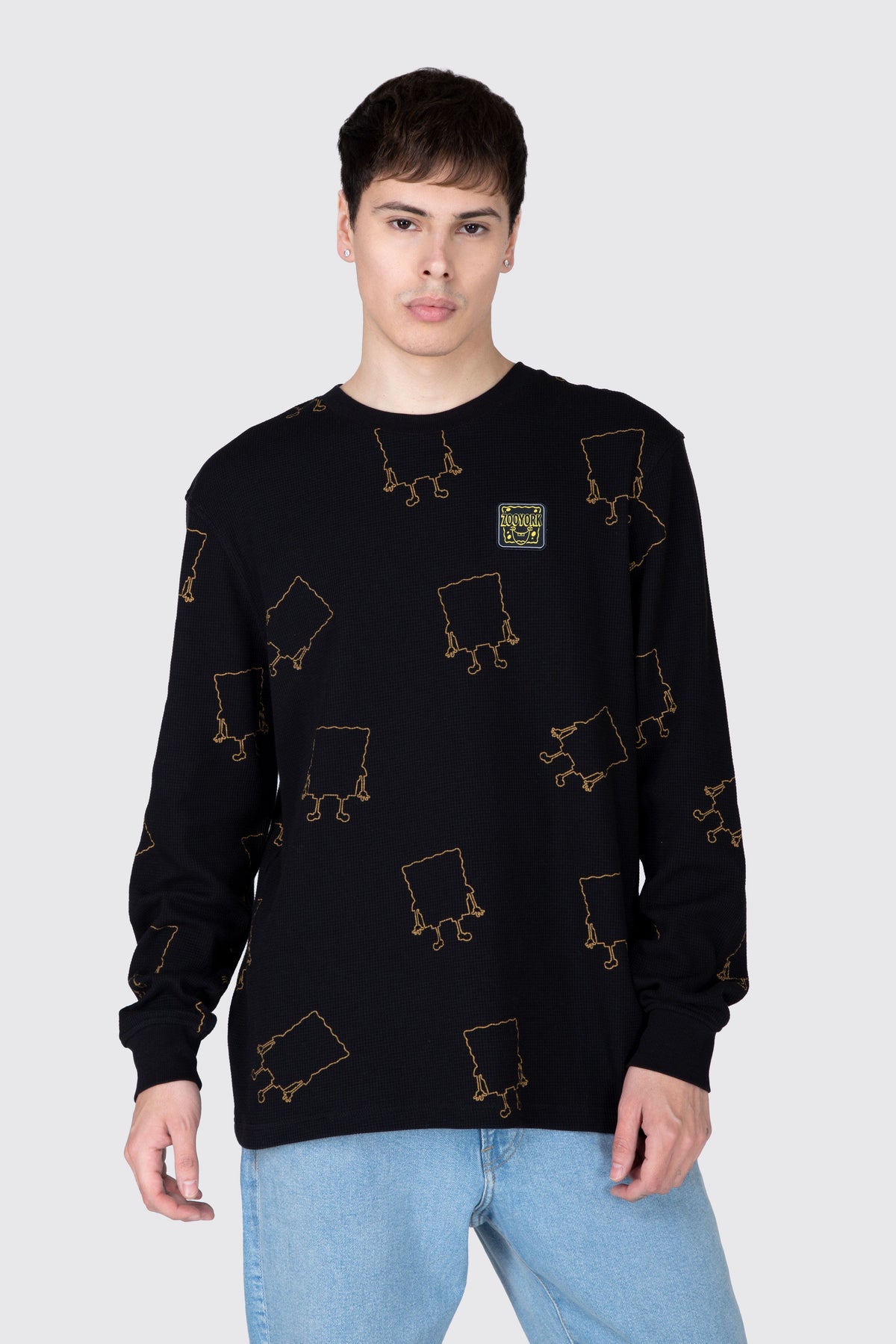 Polera M/L Bob Esponja Contour Negro Zoo York 