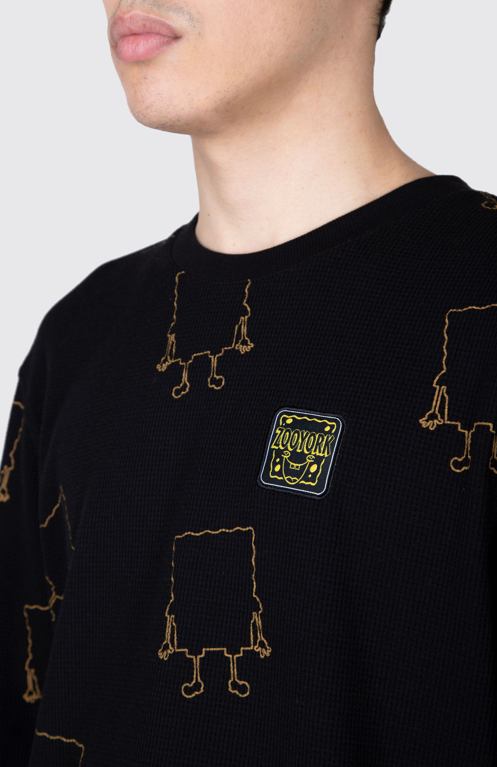 Polera M/L Bob Esponja Contour Negro Zoo York 