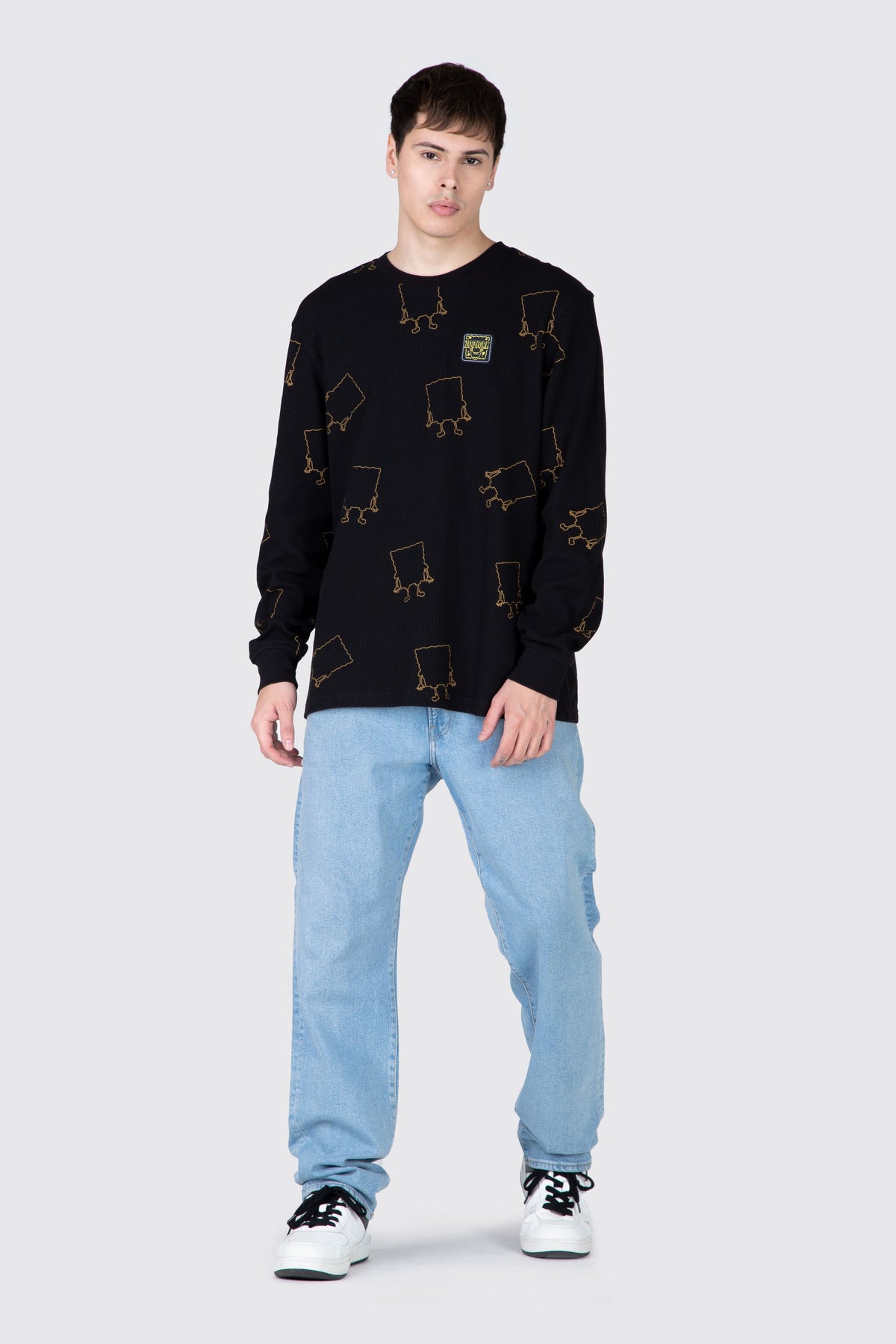 Polera M/L Bob Esponja Contour Negro Zoo York 