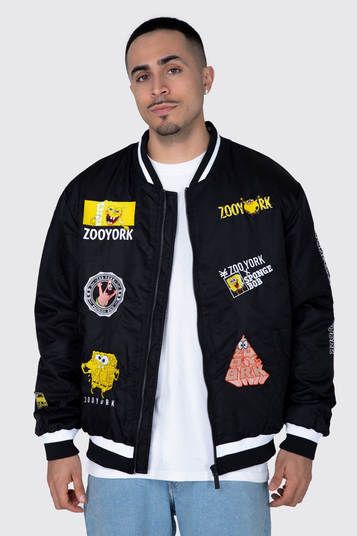Chaqueta Bomber Bob Esponja Decal Negro Zoo York 