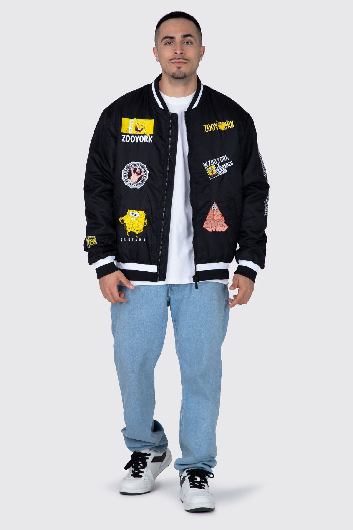 Chaqueta Bomber Bob Esponja Decal Negro Zoo York 