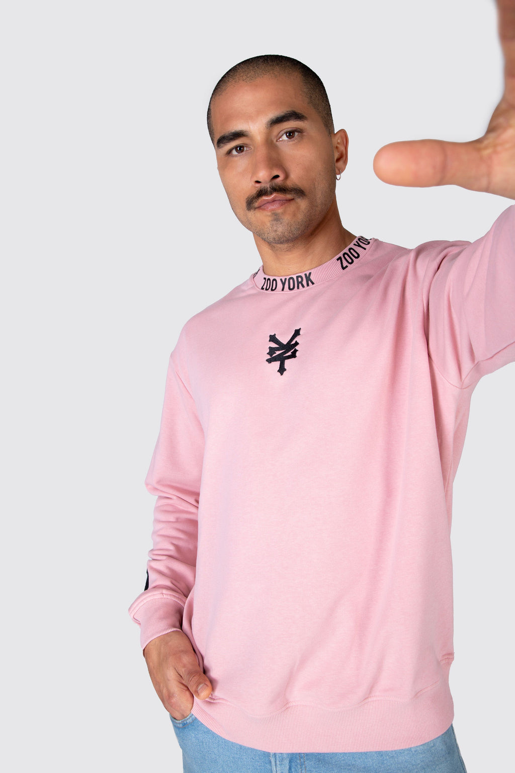 Poleron Crew Neck Collar 3.0 Rosado Zoo York 