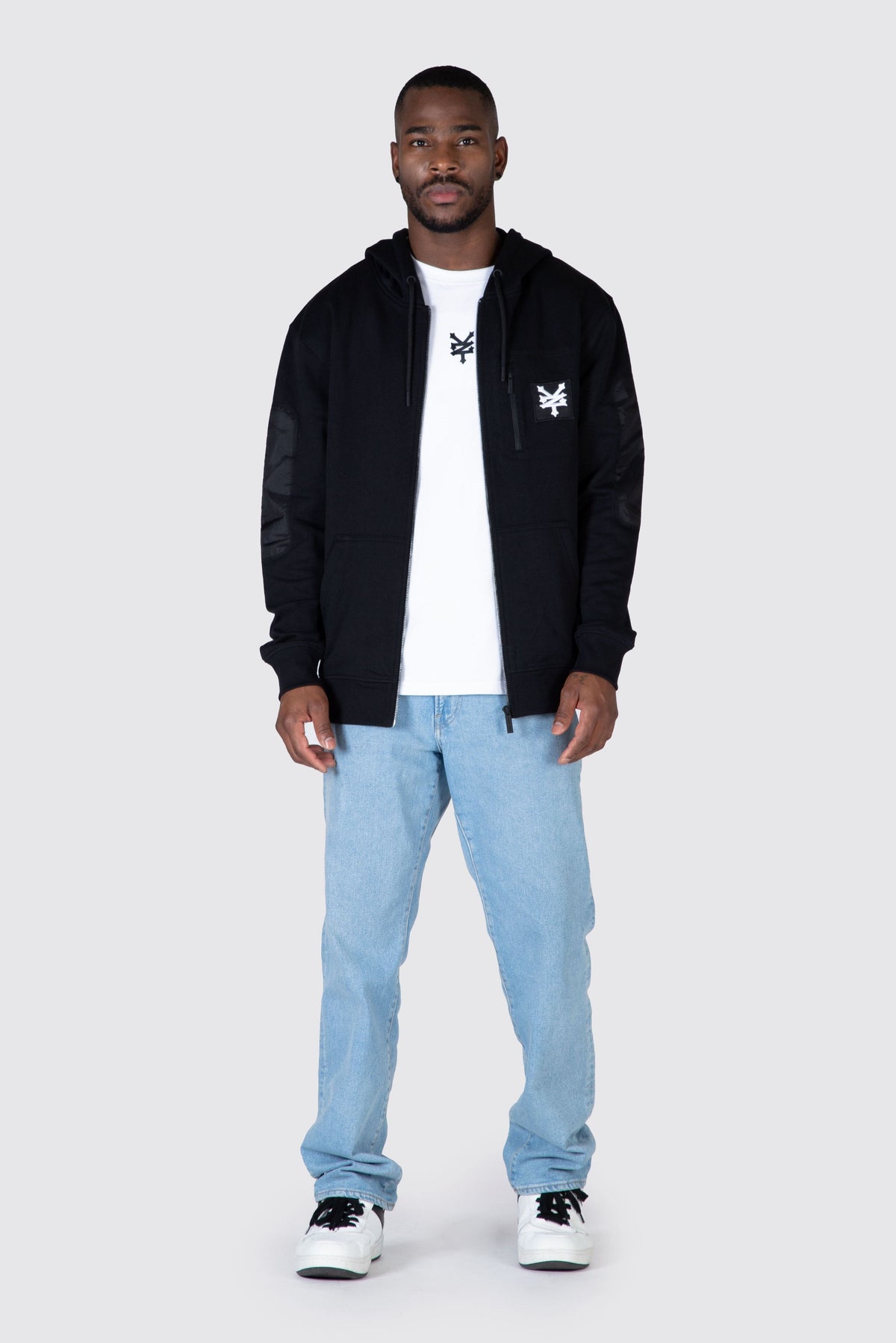 Poleron Zip Distinct Negro Zoo York