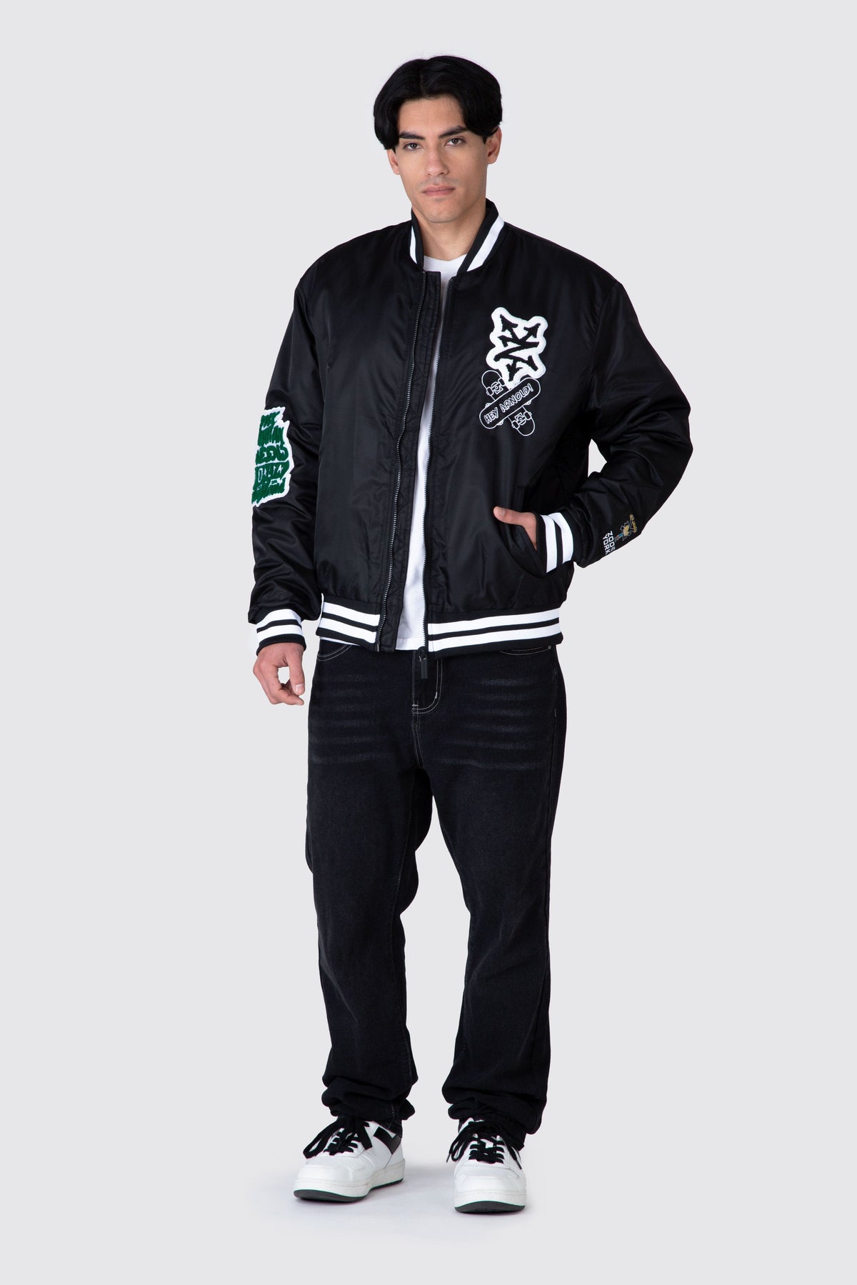 Chaqueta Bomber Arnold Besties Negro Zoo York