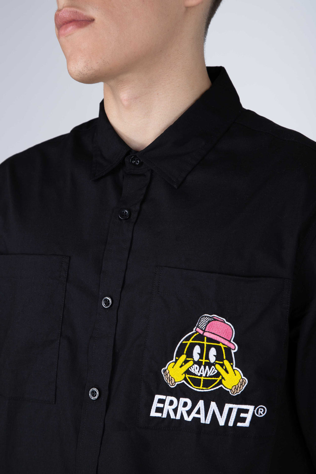 Camisa Half Zip M/C 8Cinco Negro ERRANTE