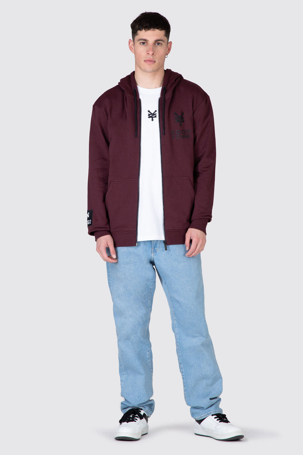 Poleron Zip Initial Burdeo Zoo York