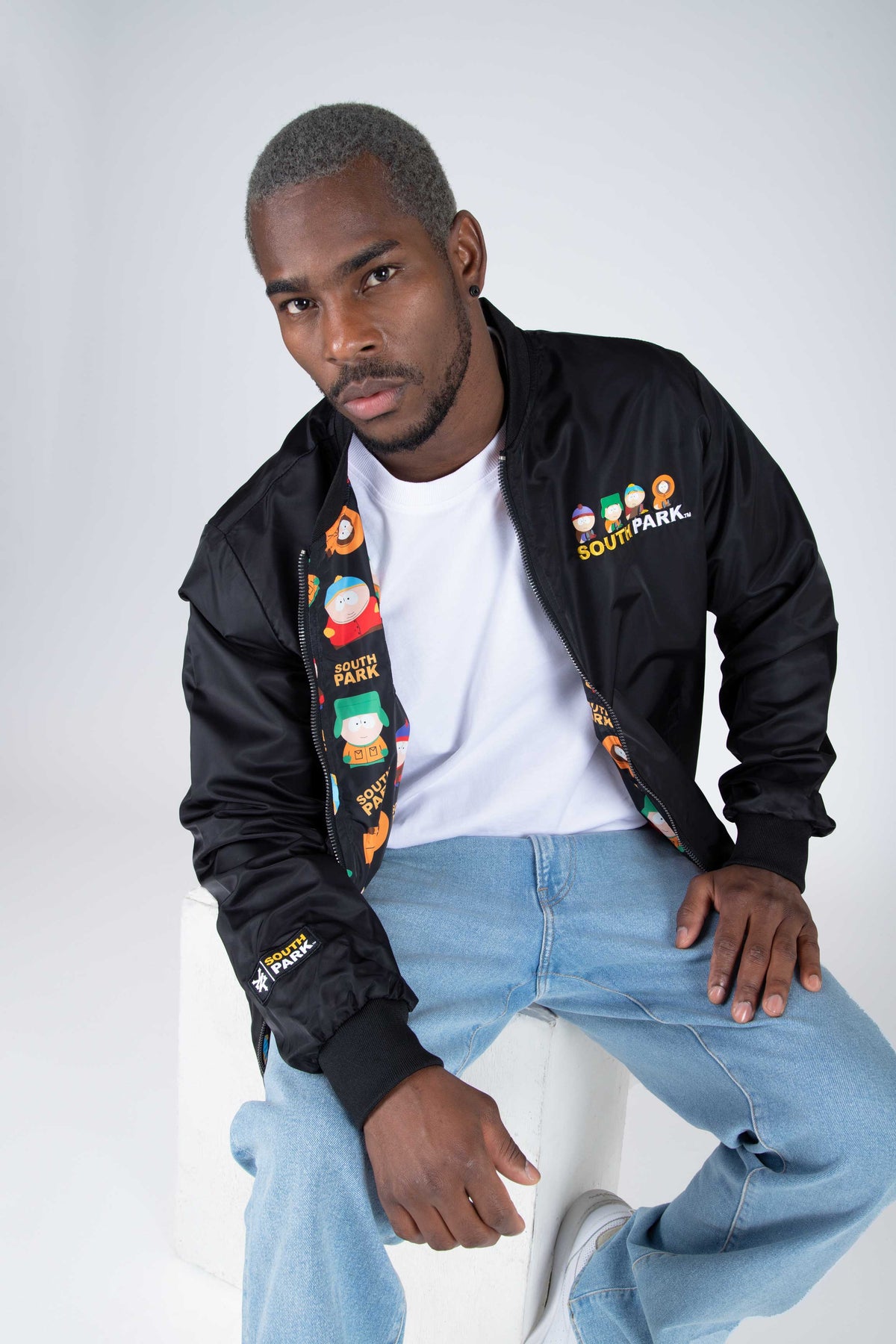 Chaqueta Reversible Bomber South Park All Bastards Negro Zoo York