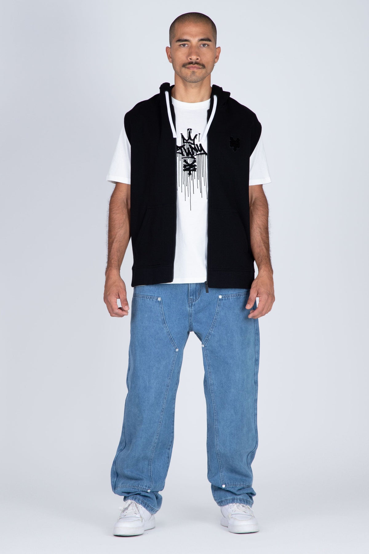 Poleron S/M Zip Frecuency Negro Zoo York