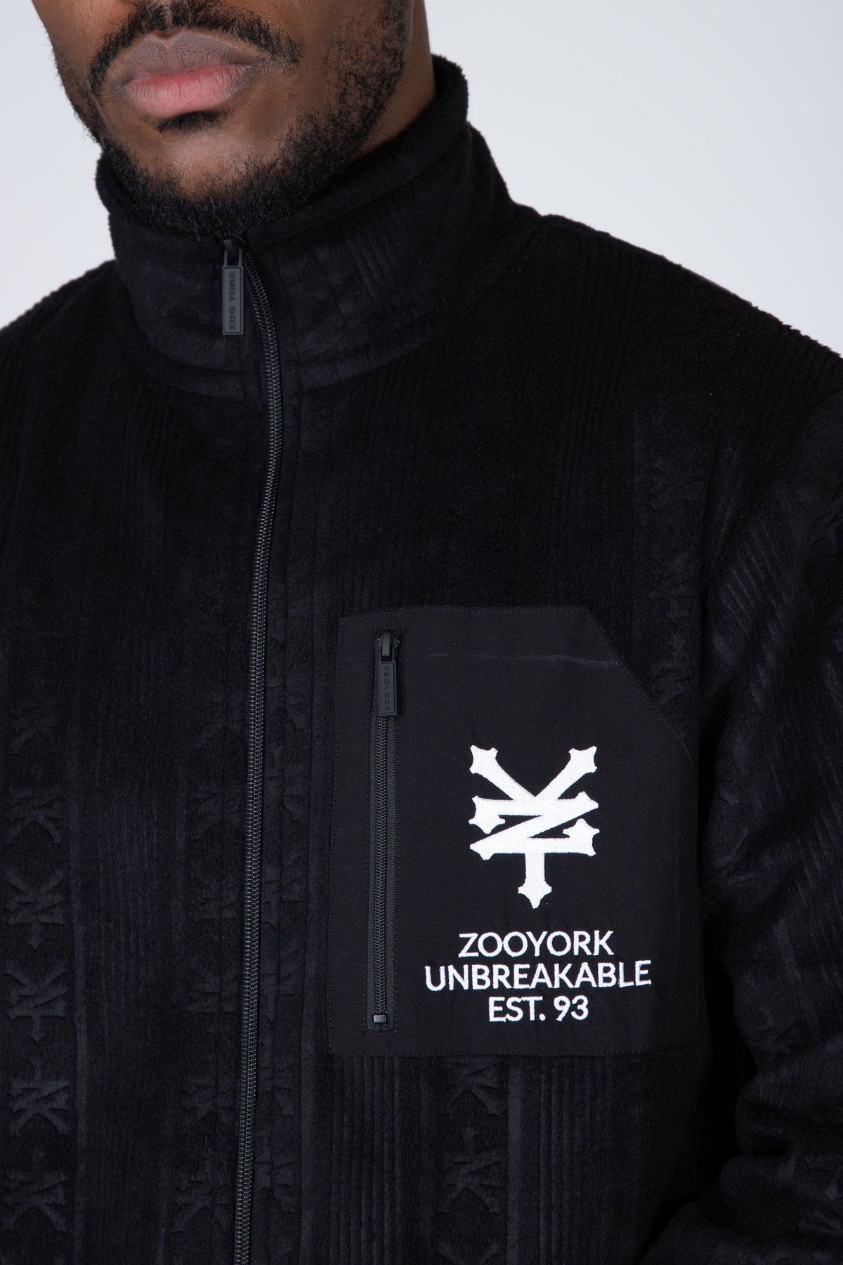 Poleron Polar Zip Down Negro Zoo York