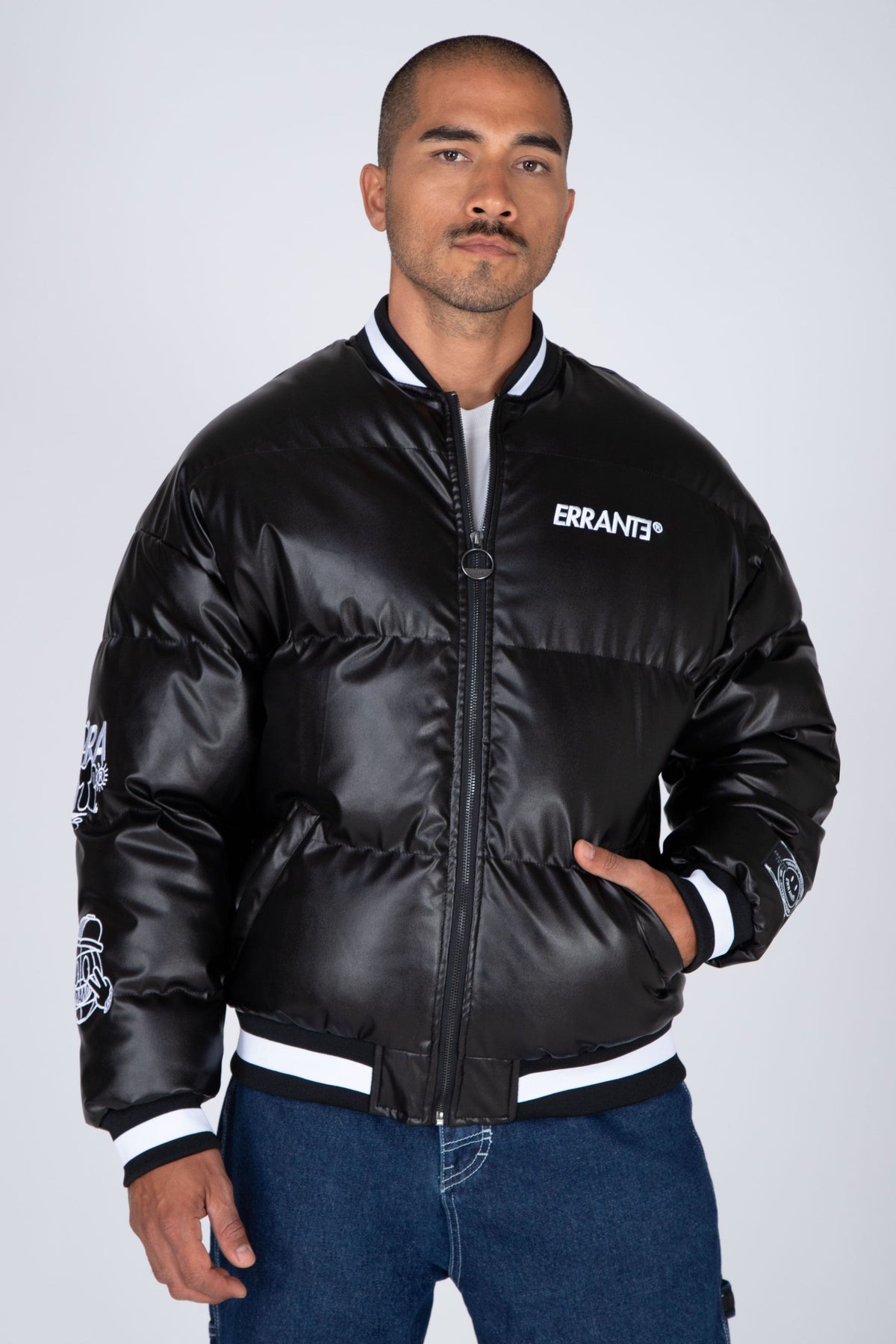 Parka Bomber Bicolor Negro ERRANTE