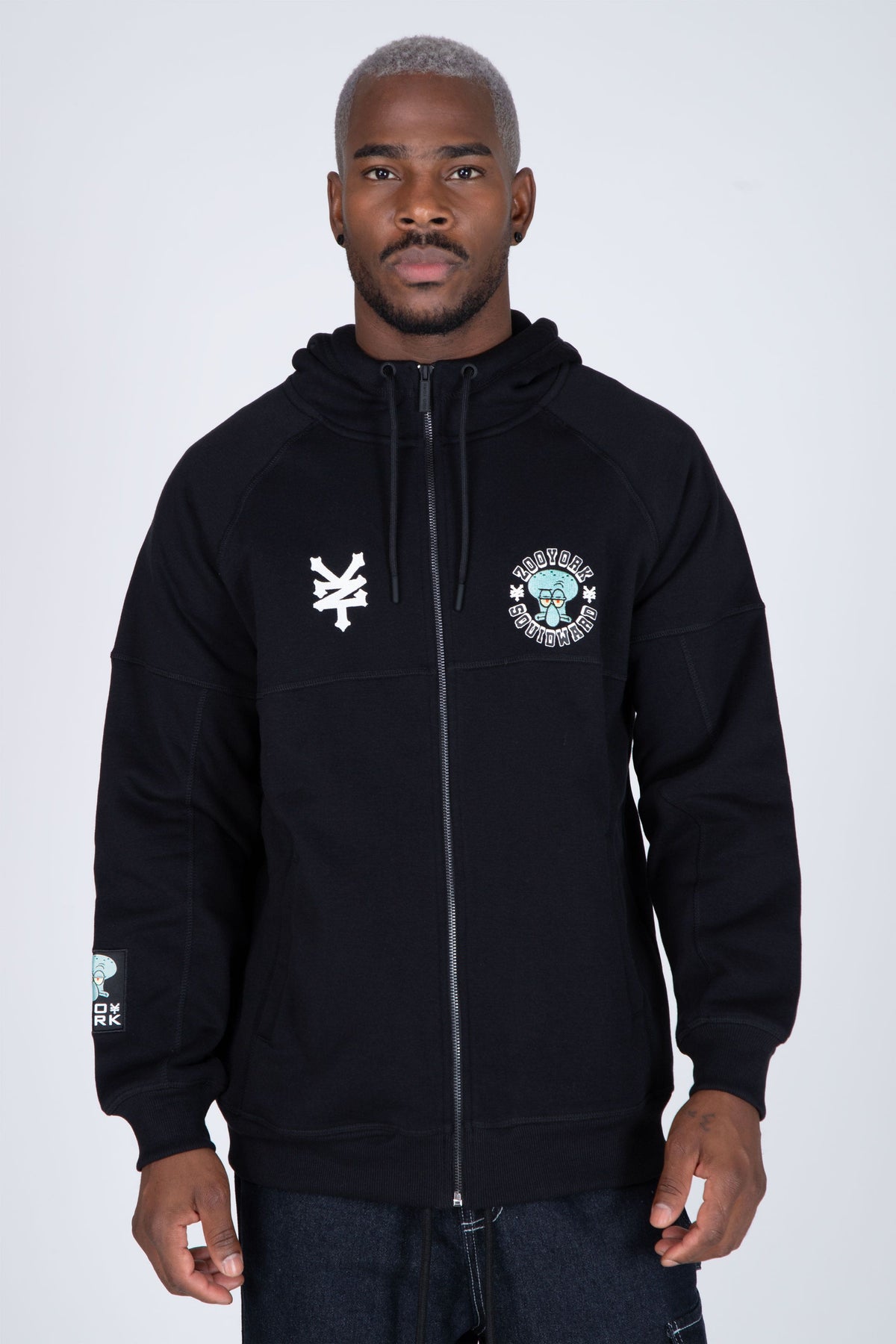Poleron Zip Calamardo Disappointed Negro Zoo York