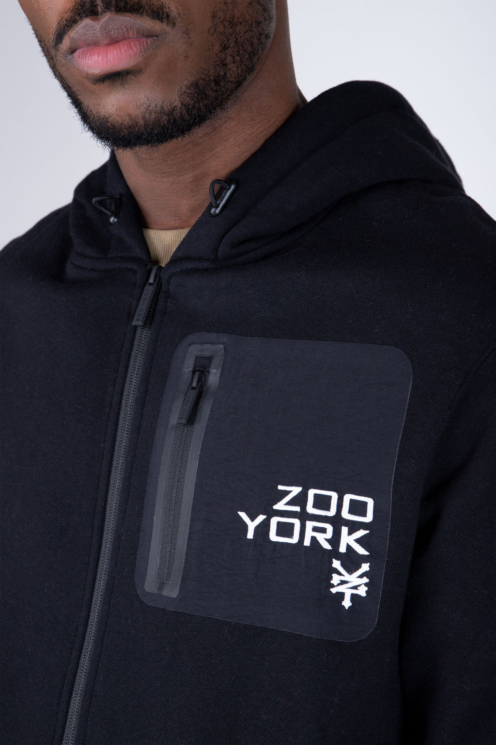 Poleron Zip Blow Up Negro Zoo York