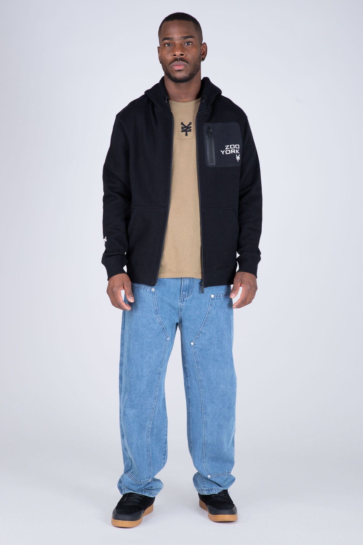Poleron Zip Blow Up Negro Zoo York