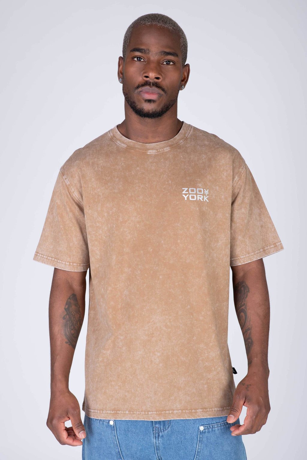 Polera Manga Corta Zy Wash Café Zoo York