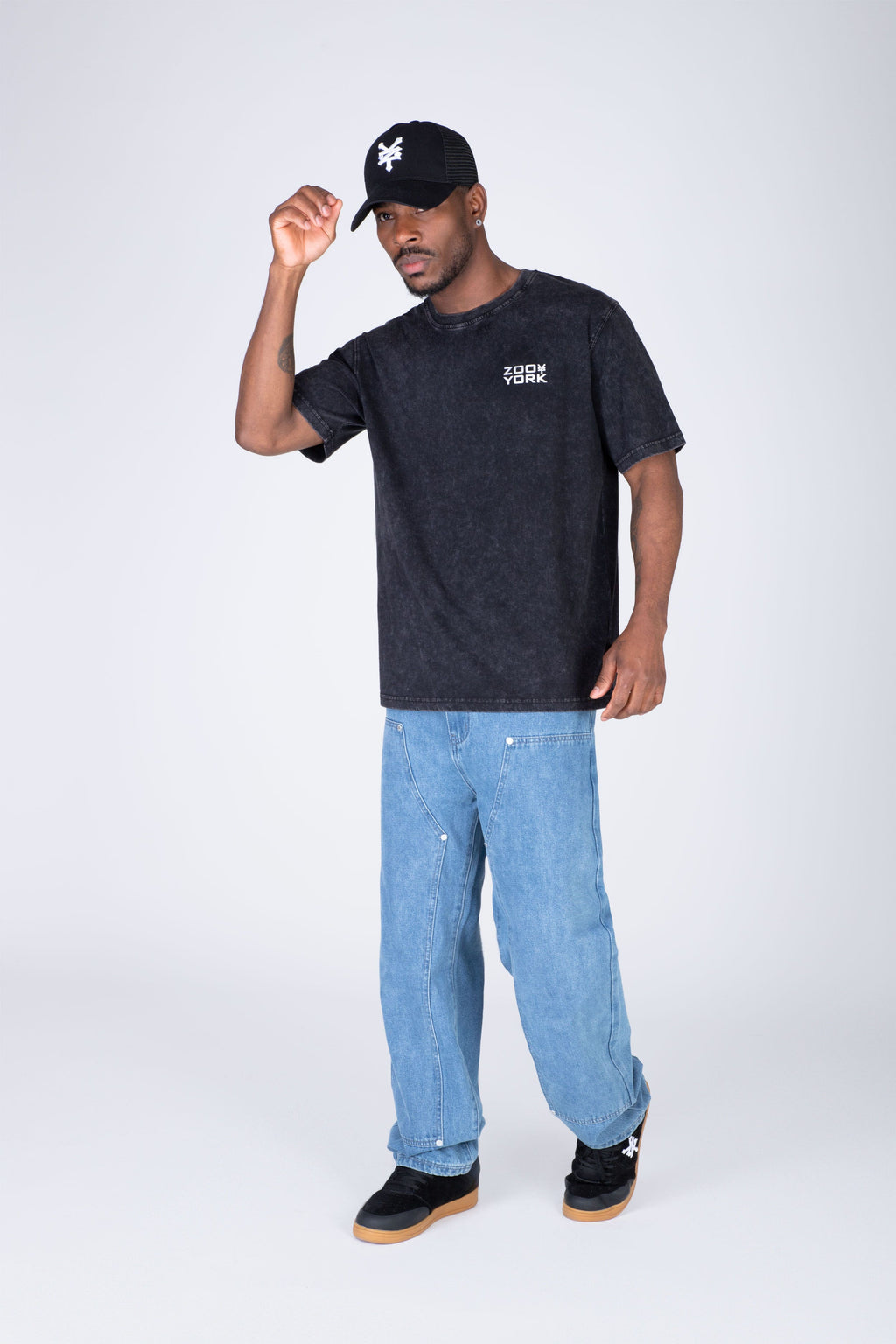 Polera Manga Corta Zy Wash Negro Zoo York