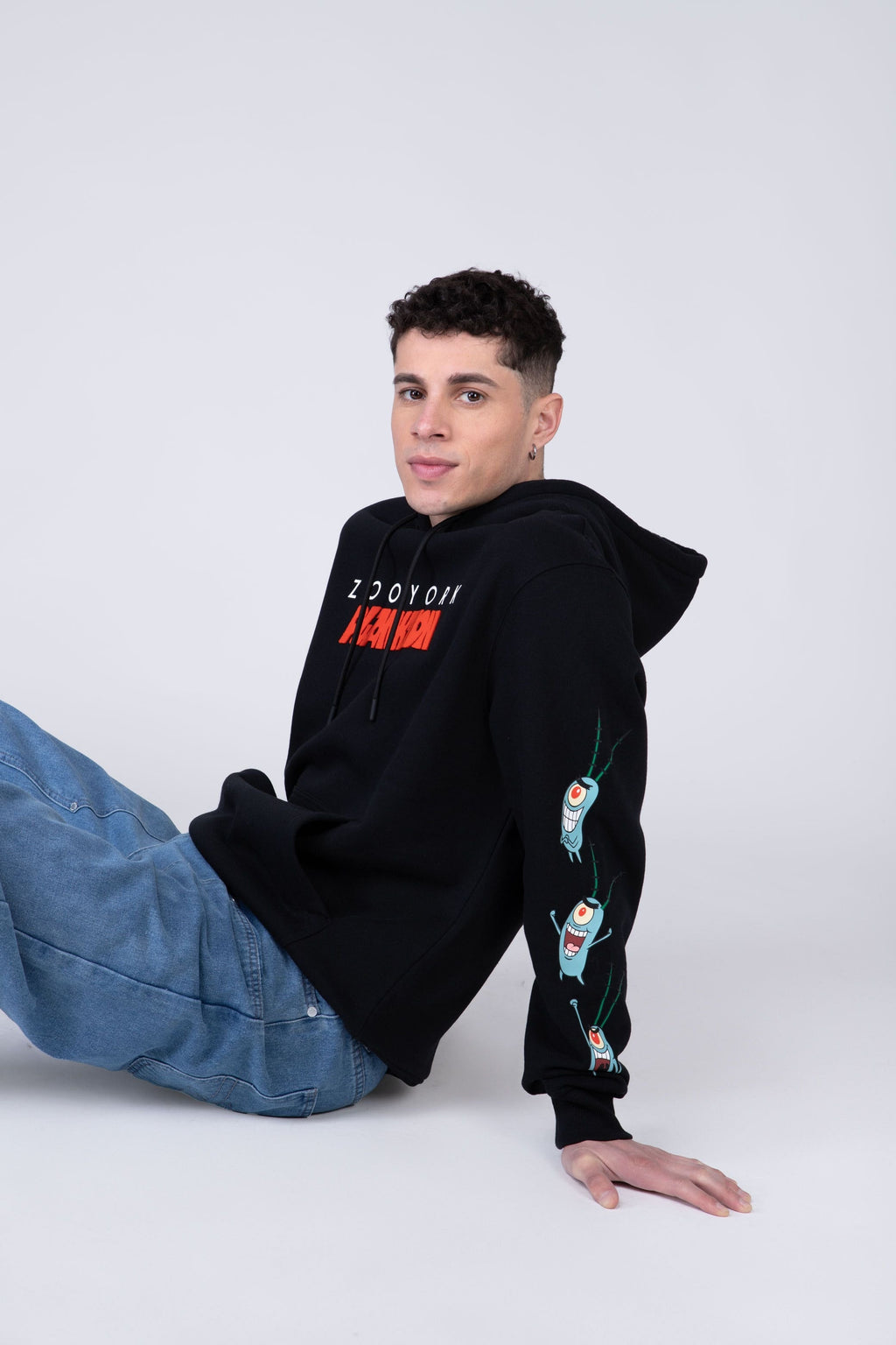 Poleron Hood Plankton Bob Esponja Planking Negro Zoo York