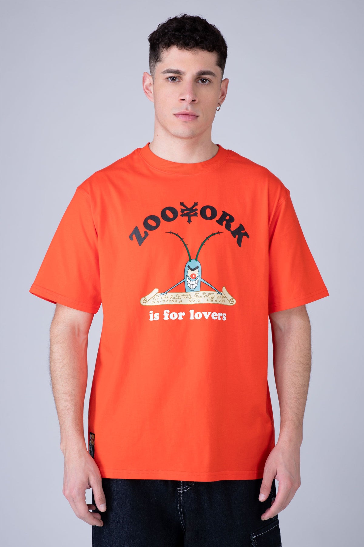 Polera Manga Corta Plankton Bob Esponja For Lovers Naranjo Zoo York