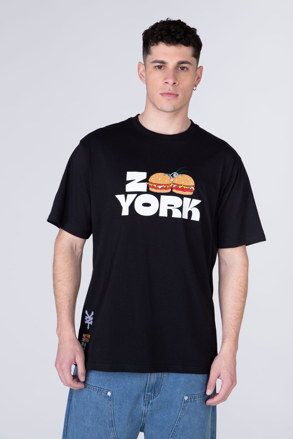 Polera Manga Corta Plankton Bob Esponja Krabby Negro Zoo York