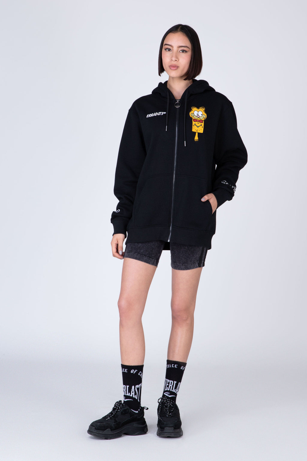 Poleron Zip Garfield O'Clock Negro ERRANTE