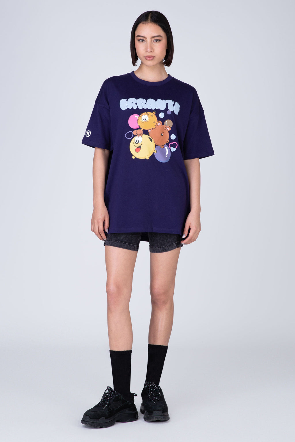 Polera Manga Corta Garfield Positivity Morado ERRANTE