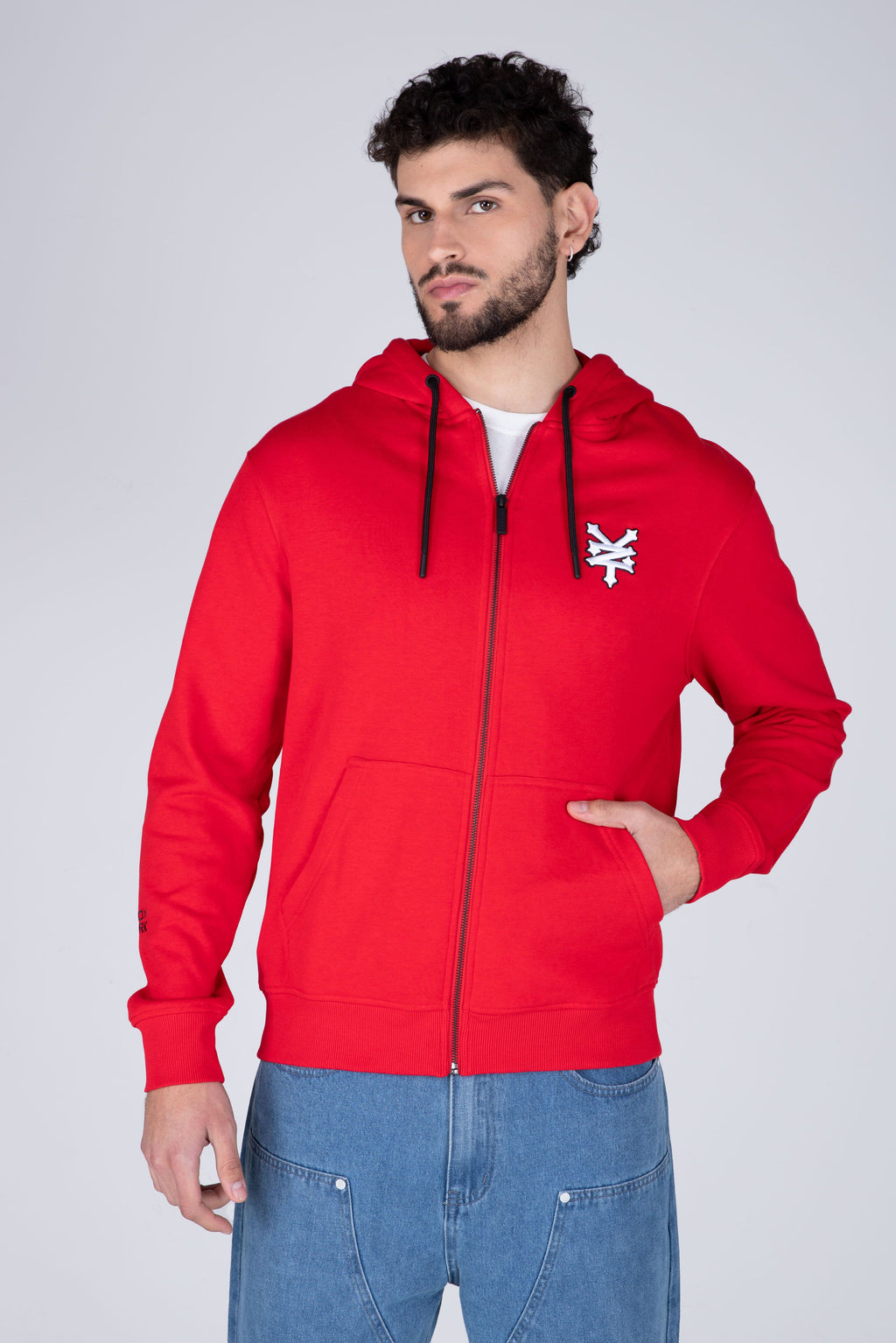 Poleron Zip Original Mellow Rojo Zoo York