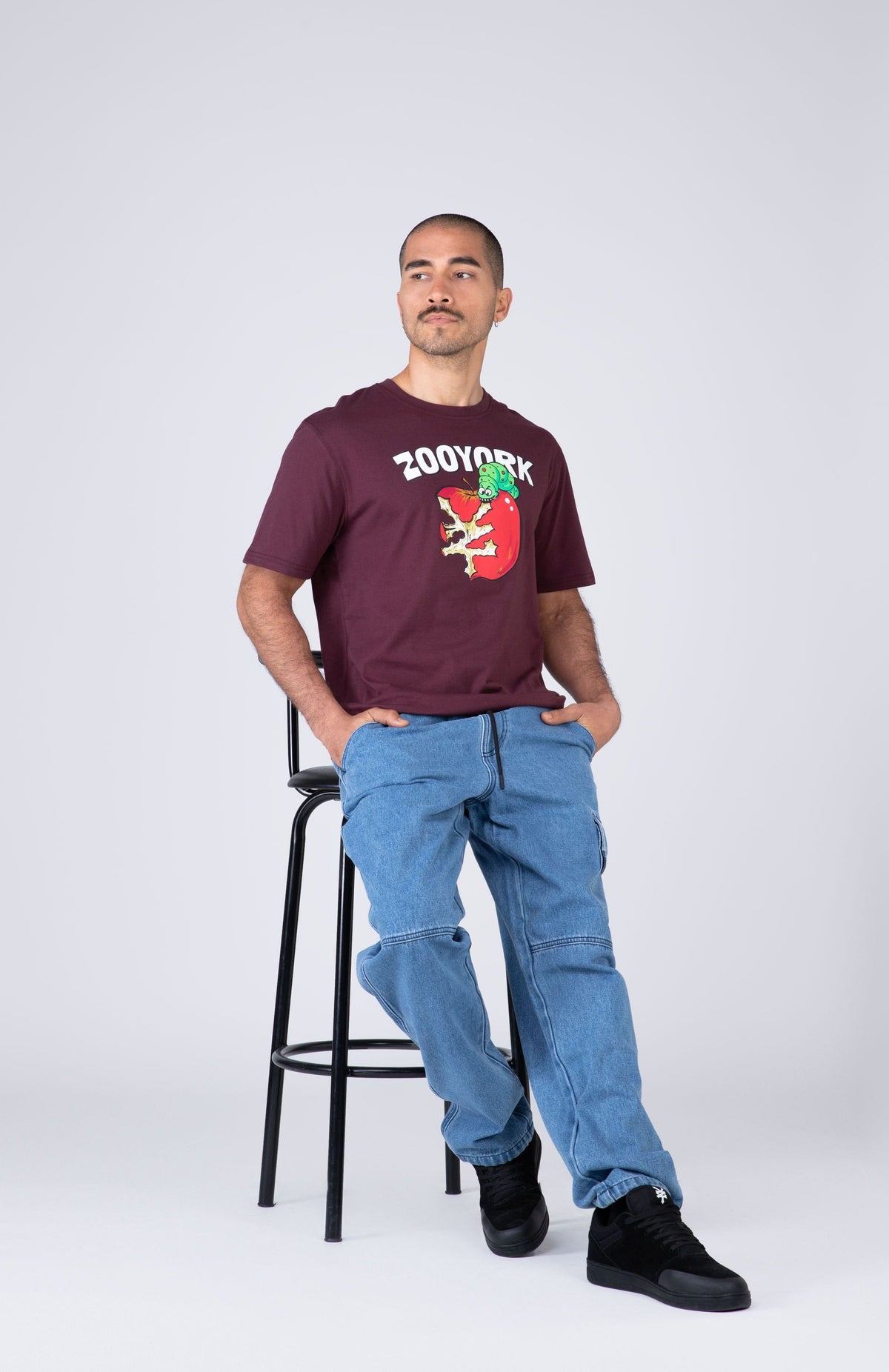 Polera Manga Corta Rotten Apple Burdeo Zoo York