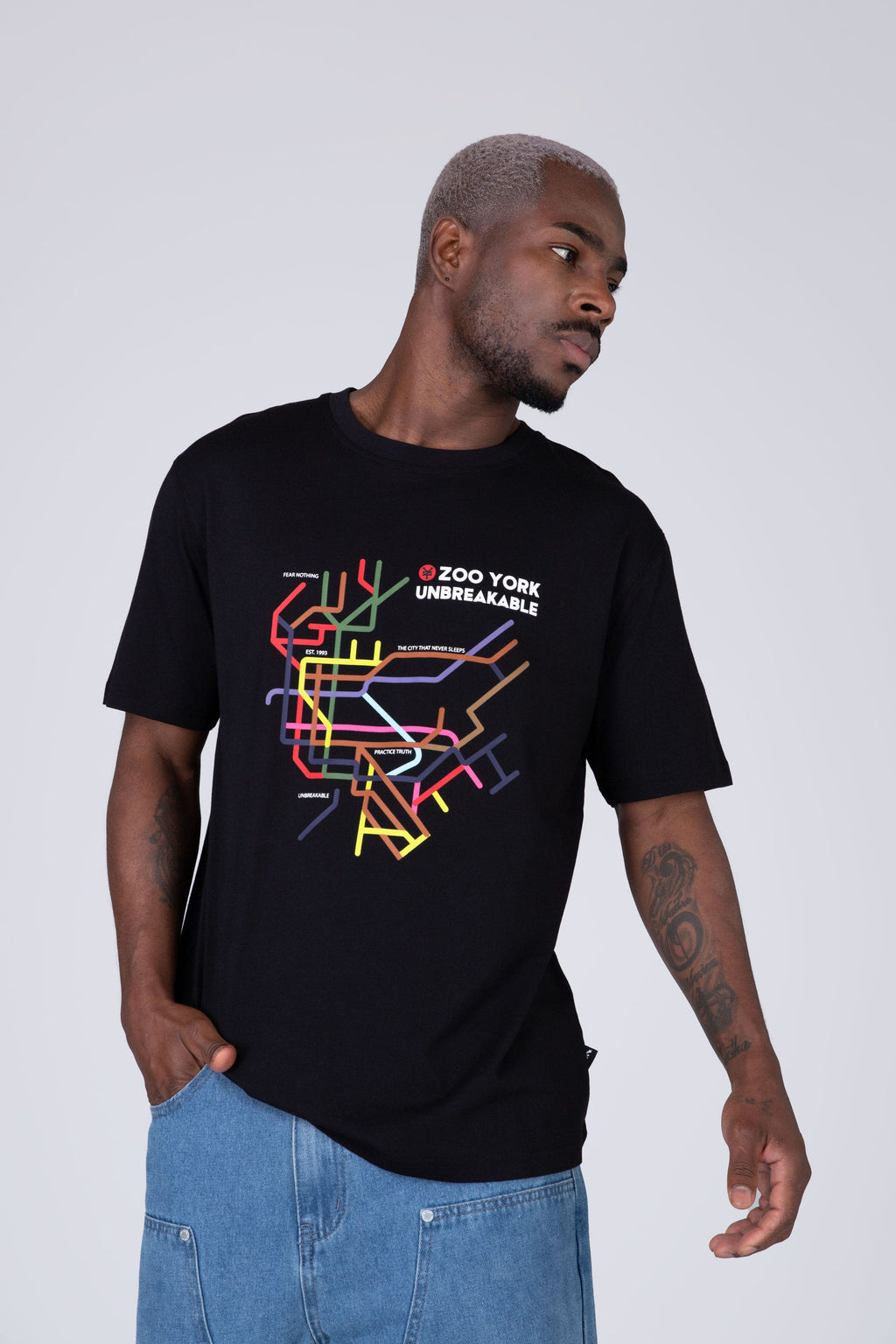 Polera Manga Corta Zoobway Negro Zoo York