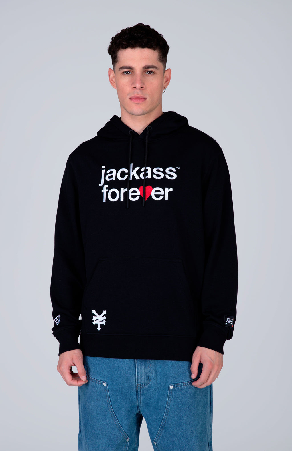 Poleron Hood Jackass Skullbanger Negro Zoo York