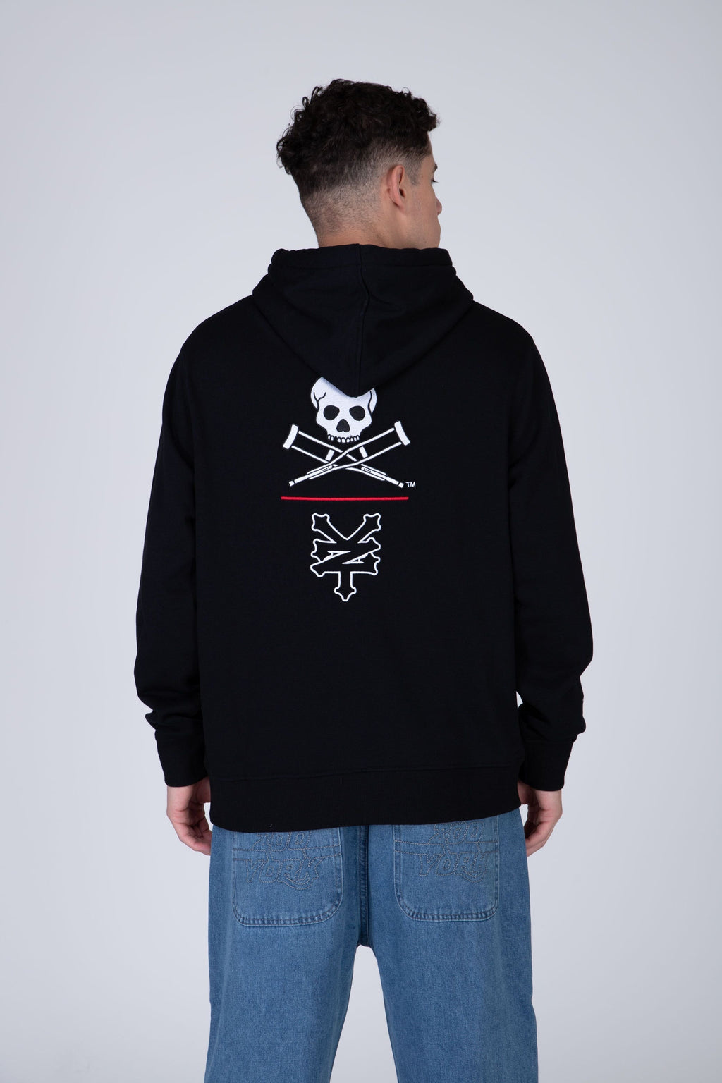 Poleron Hood Jackass Skullbanger Negro Zoo York