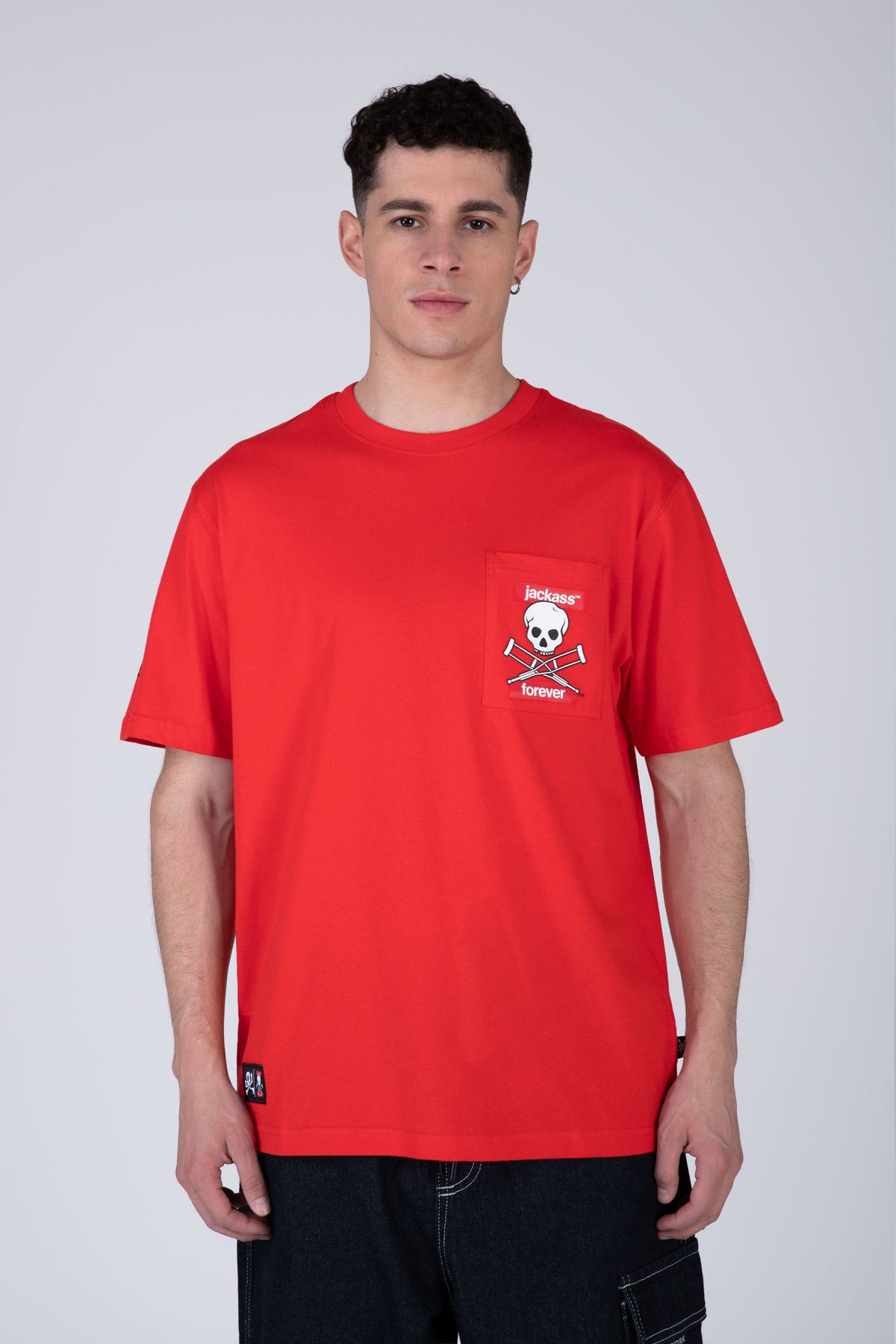 Polera Manga Corta Jackass Riot Rojo Zoo York