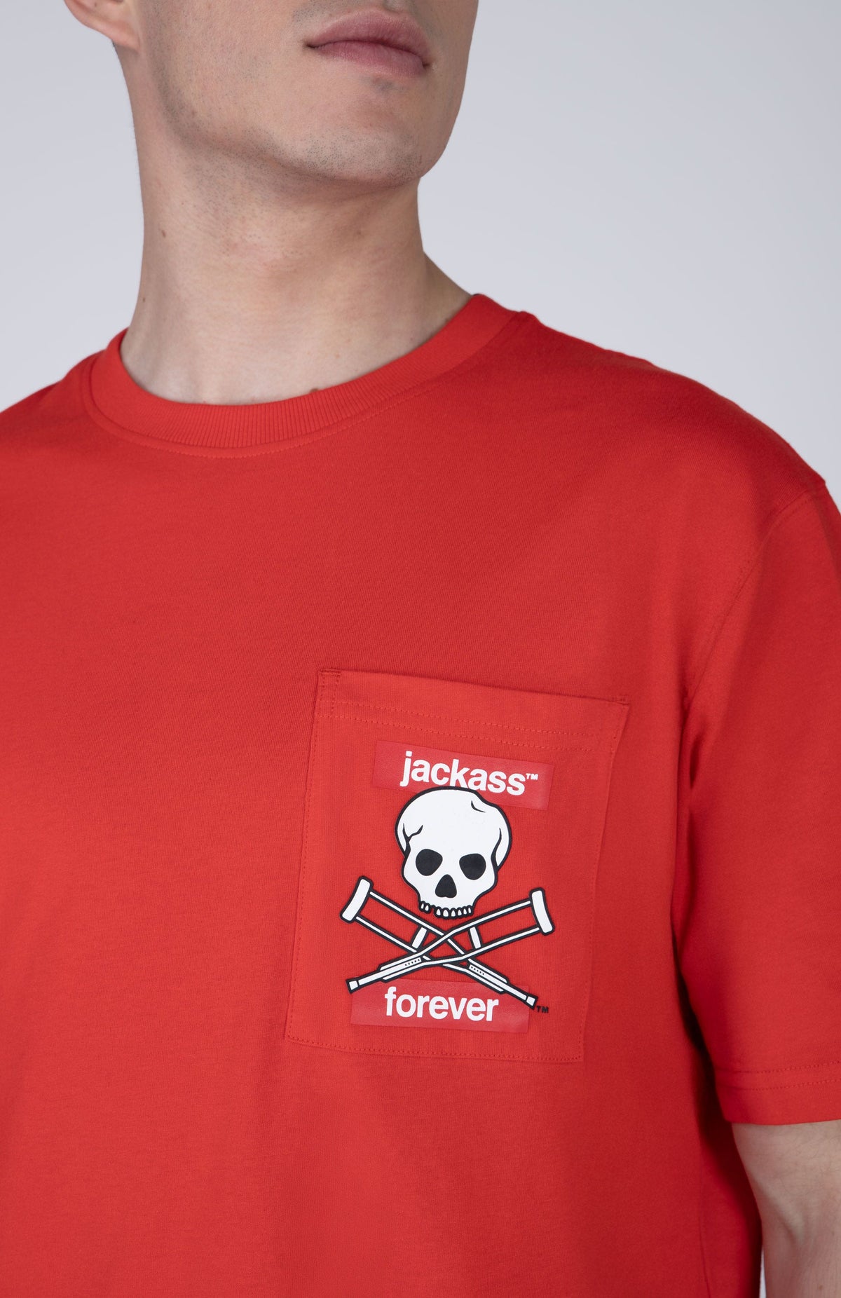Polera Manga Corta Jackass Riot Rojo Zoo York