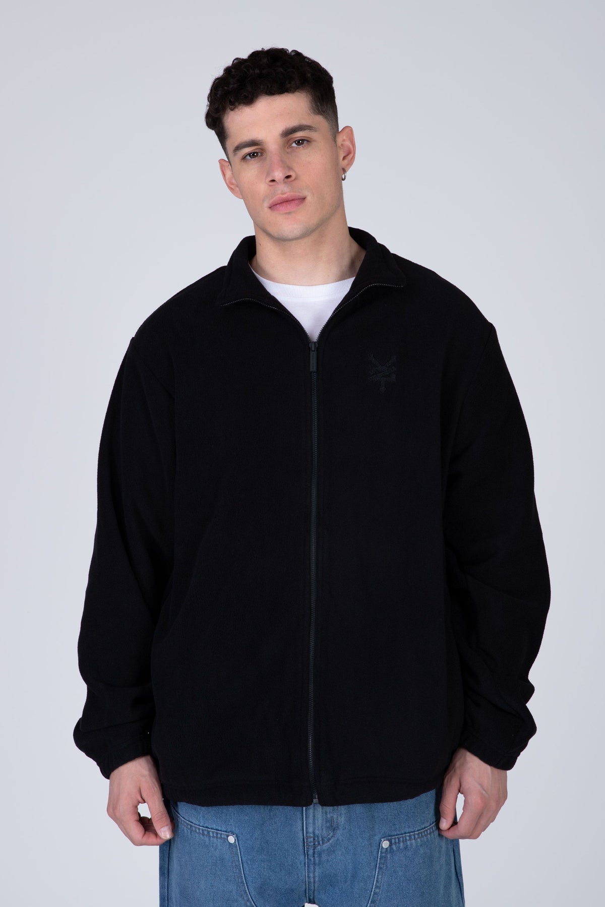 Poleron Zip Polar Original Negro Zoo York