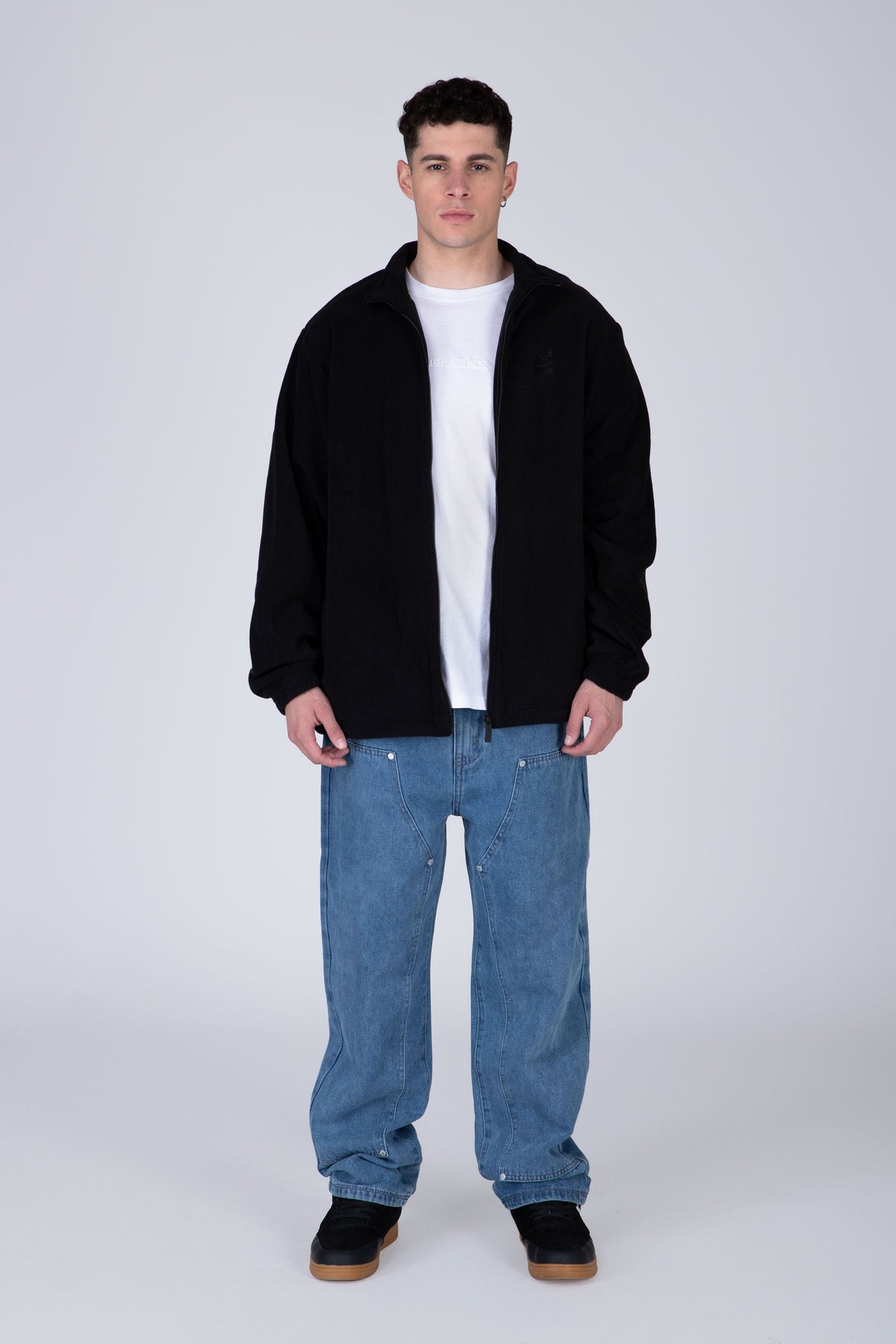 Poleron Zip Polar Original Negro Zoo York