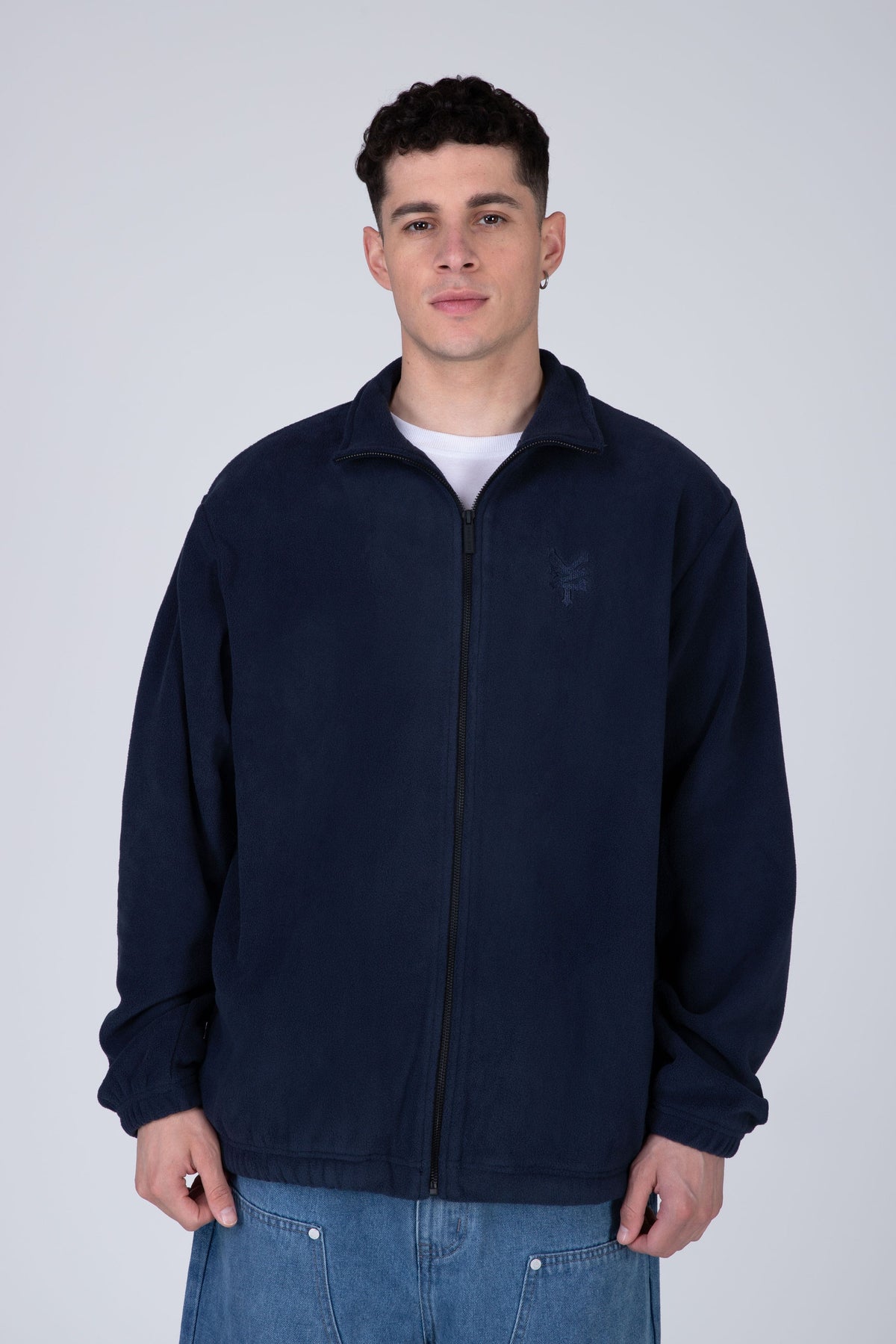 Poleron Zip Polar Original Azul Zoo York