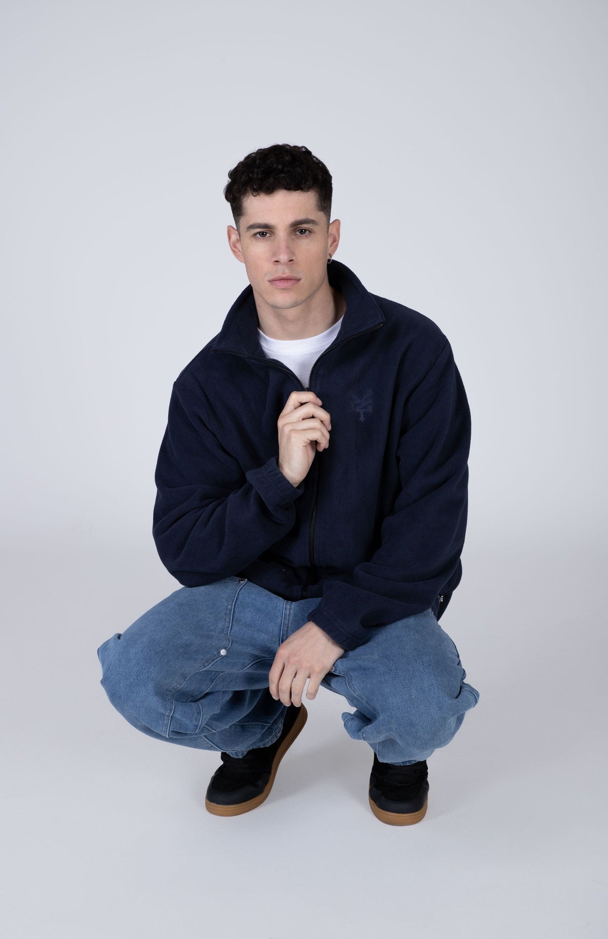 Poleron Zip Polar Original Azul Zoo York