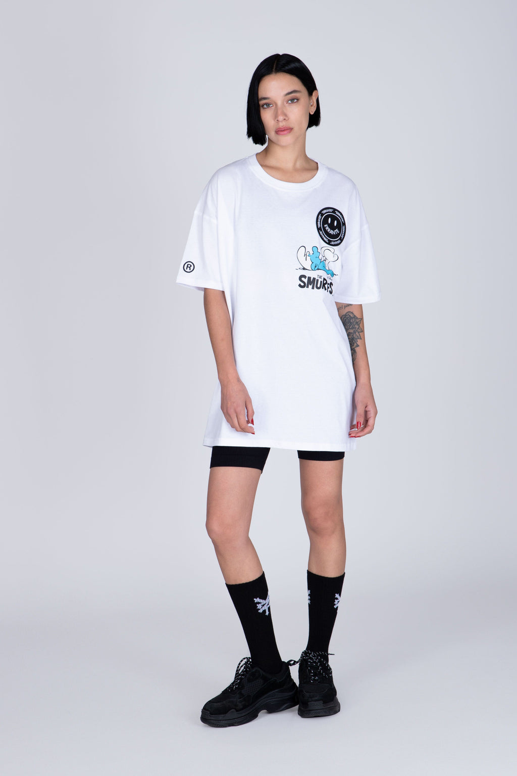 Polera Manga Corta Pitufos Bubbly Blanco ERRANTE