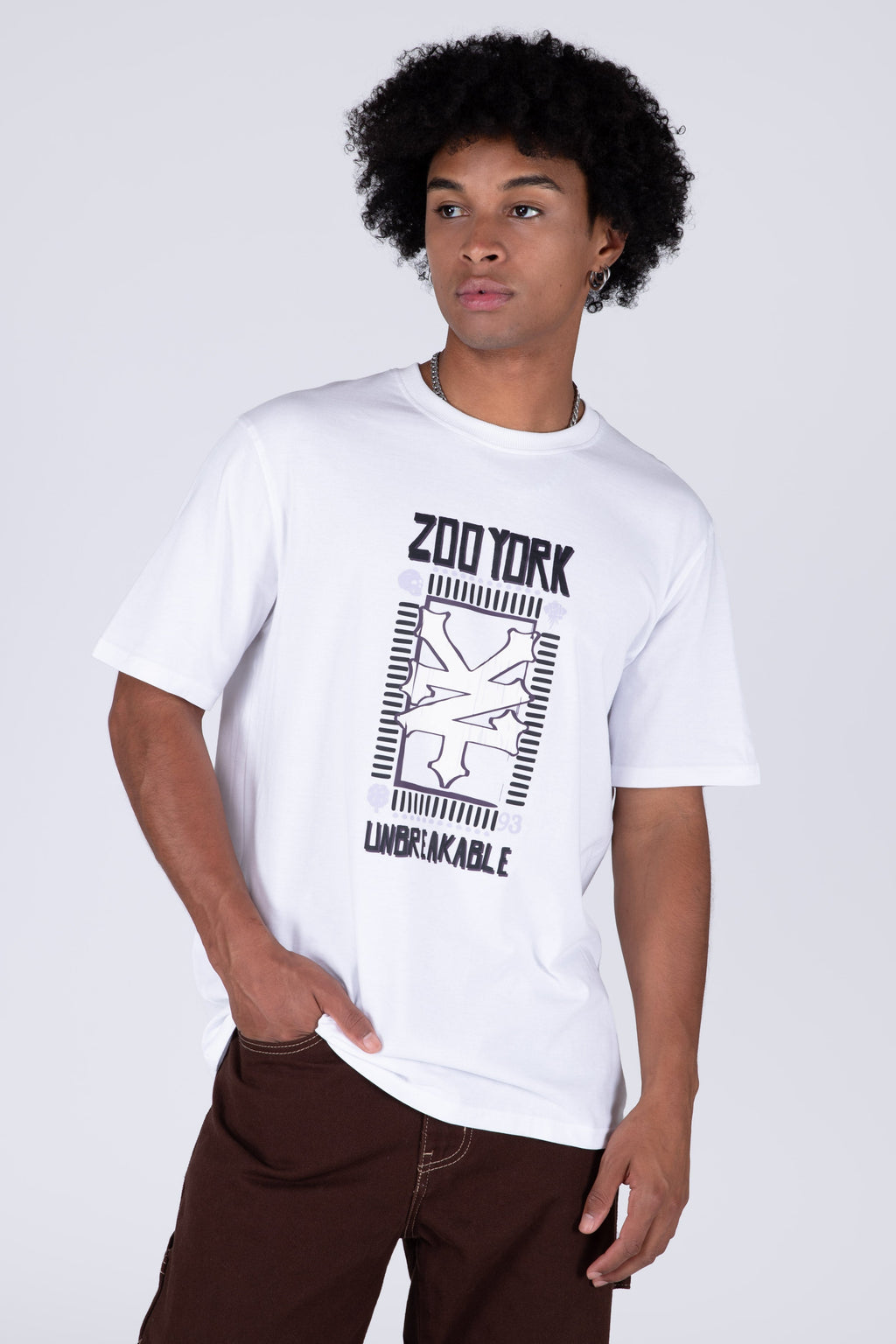 Polera Manga Corta Greca Blanco Zoo York