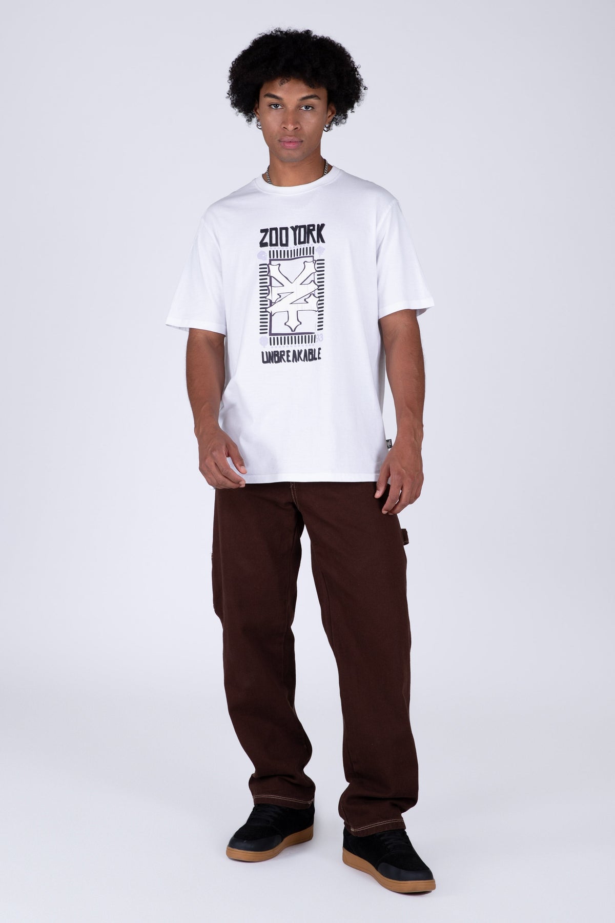 Polera Manga Corta Greca Blanco Zoo York