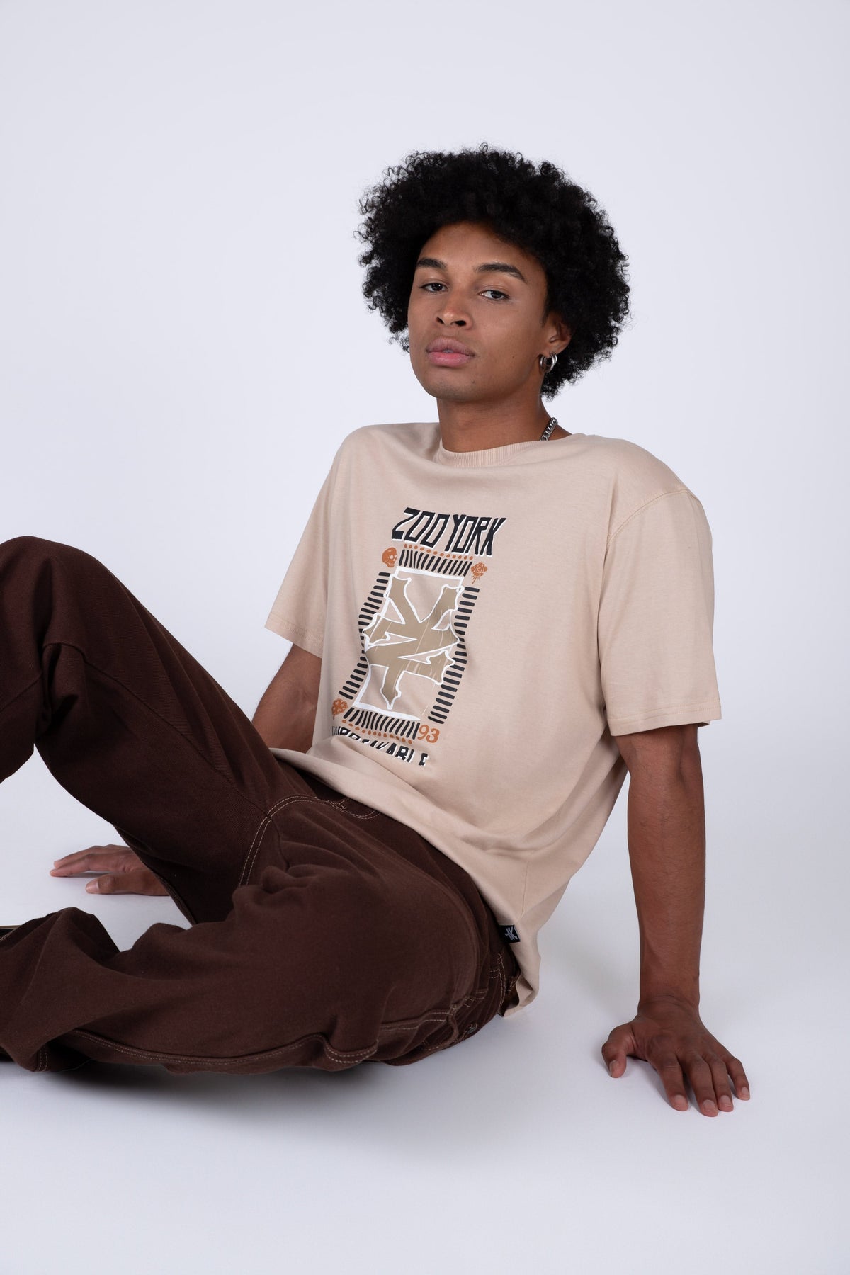 Polera Manga Corta Greca Café Bronce Zoo York