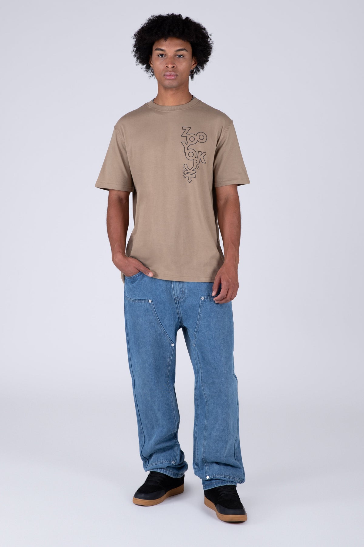 Polera Manga Corta Dropping Beige Zoo York