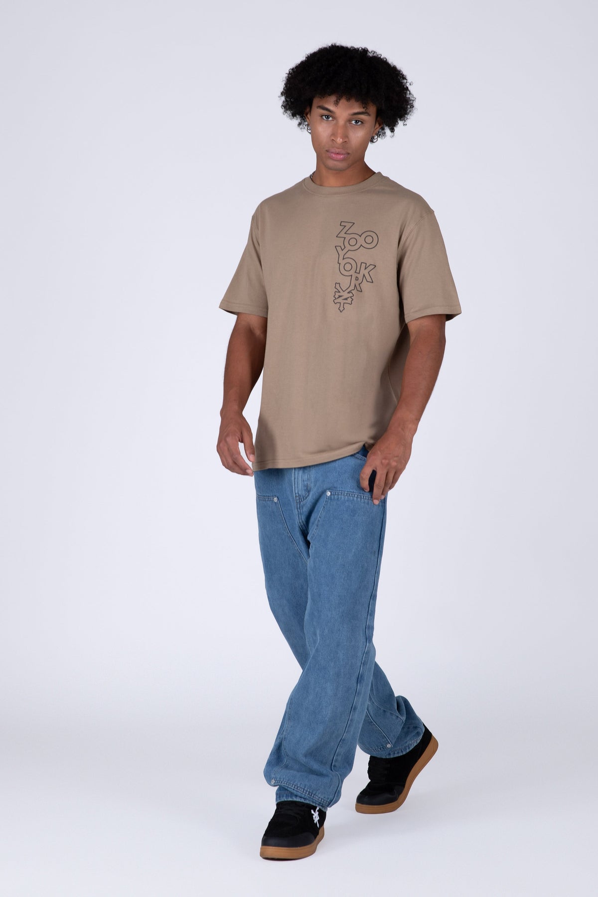 Polera Manga Corta Dropping Beige Zoo York