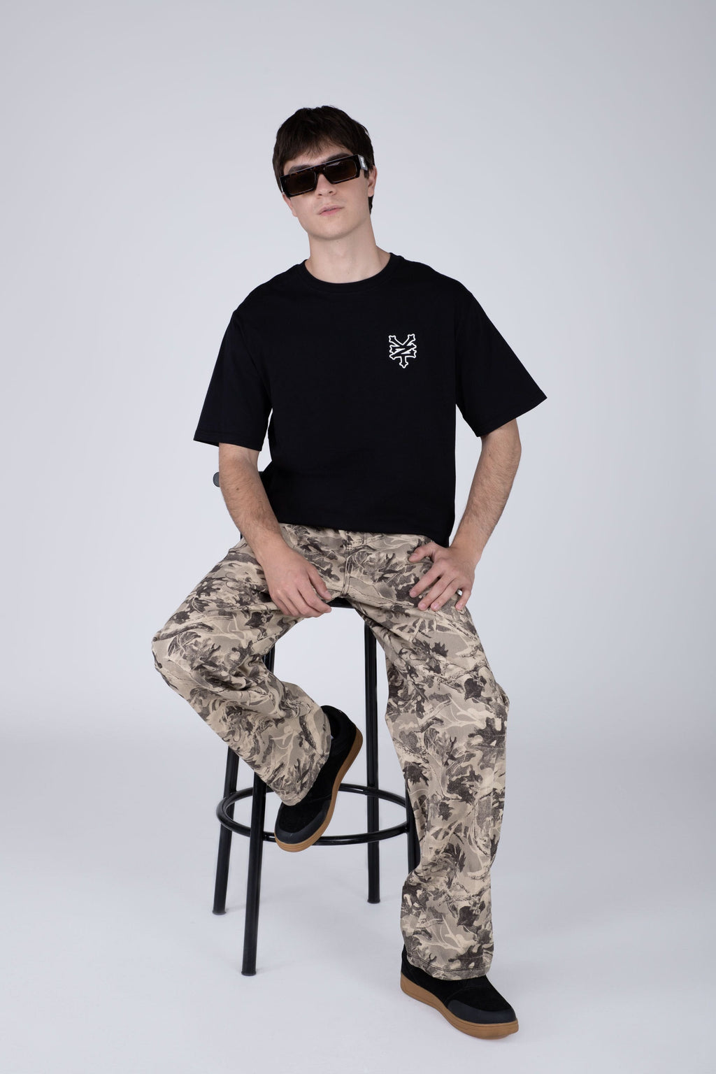 Polera Manga Corta Original Double Negro Zoo York